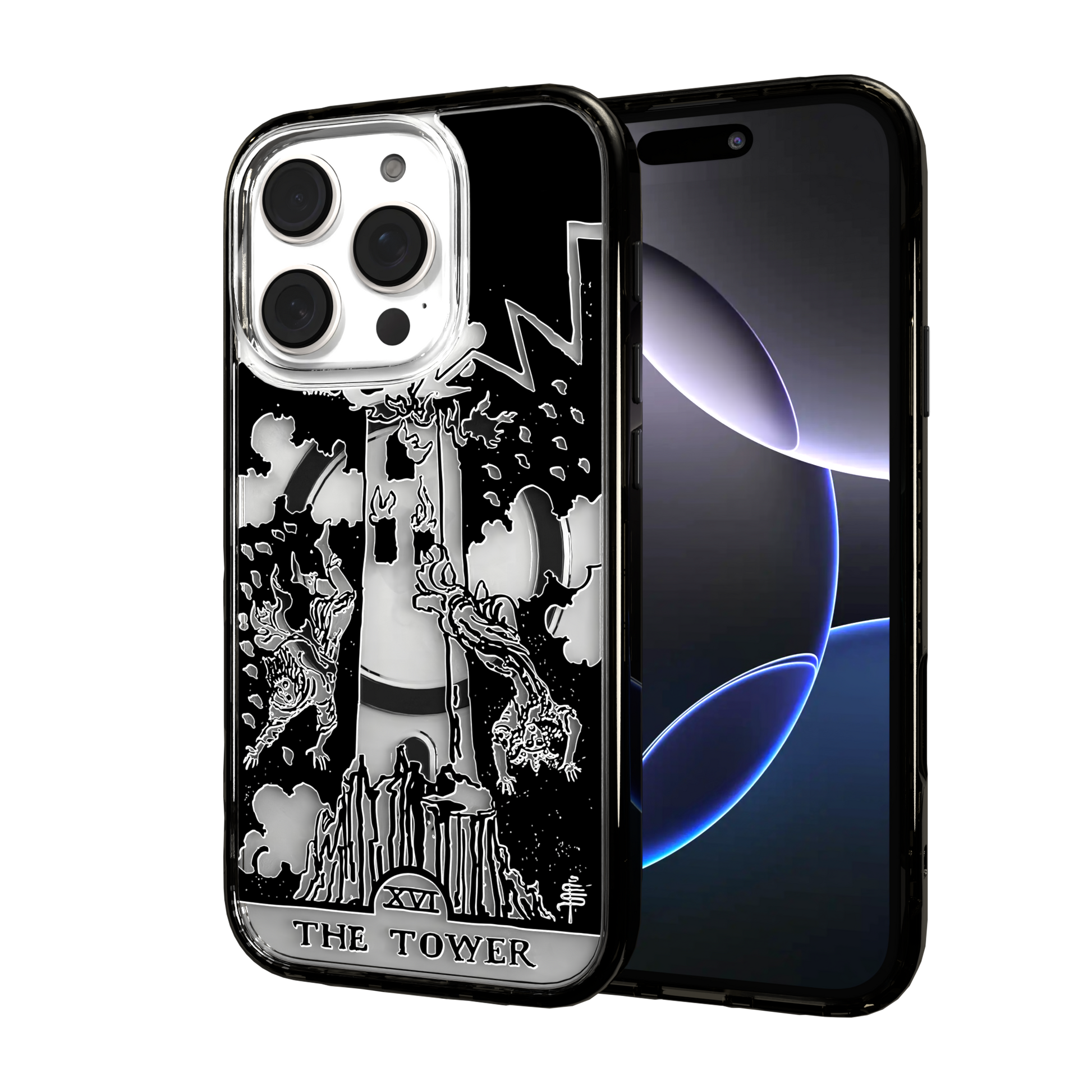 iPhone 16 Series | MagSafe | Tarot Collection | The Tower The Tower - Line / iPhone 16 Pro / Black