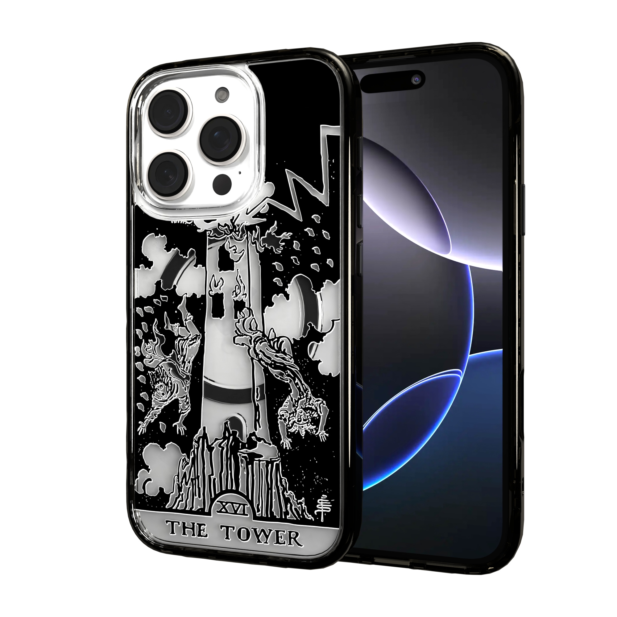 iPhone 16 Series | MagSafe | Tarot Collection | The Tower The Tower - Line / iPhone 16 Pro / Black