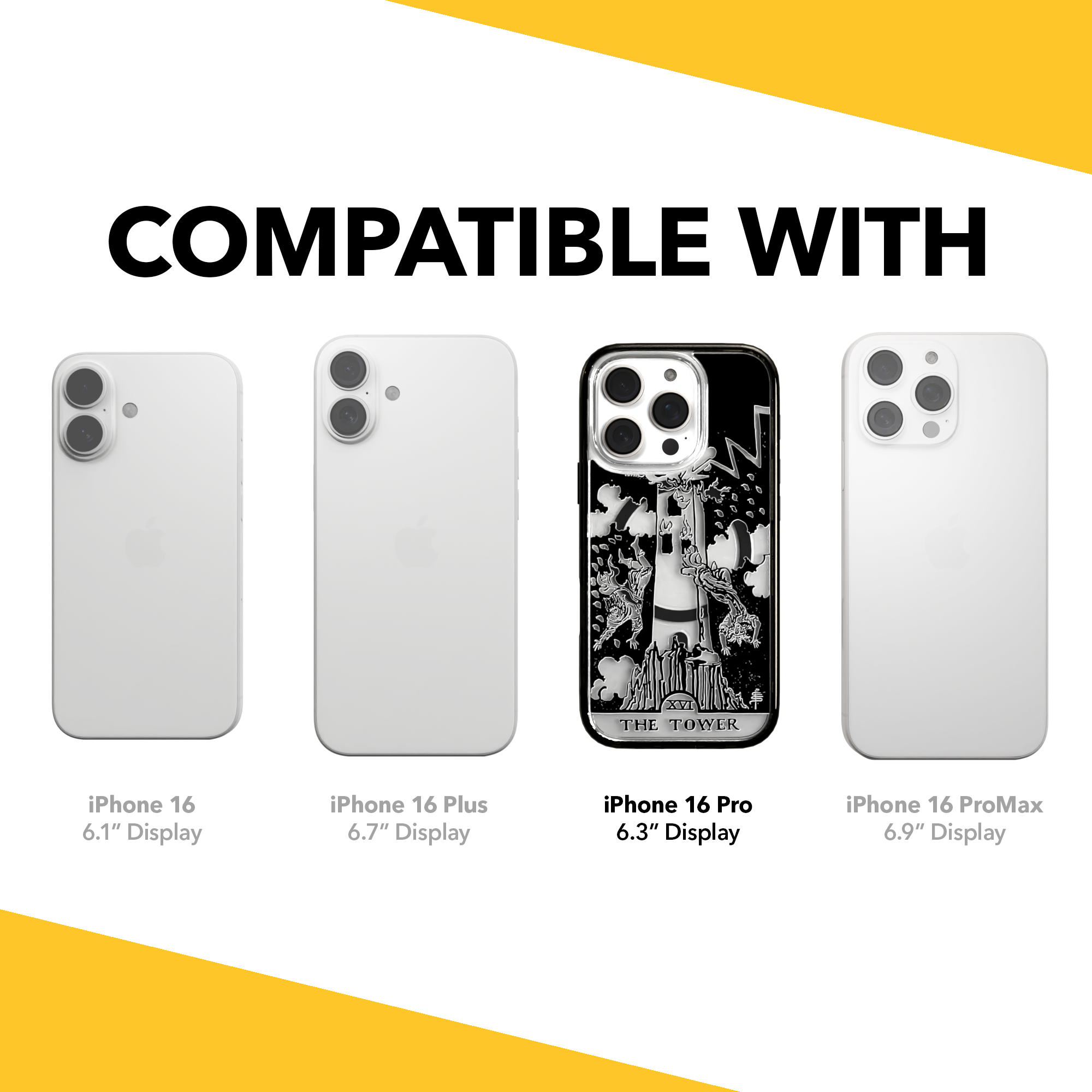 iPhone 16 Series | MagSafe | Tarot Collection | The Tower The Tower - Line / iPhone 16 Pro / Black