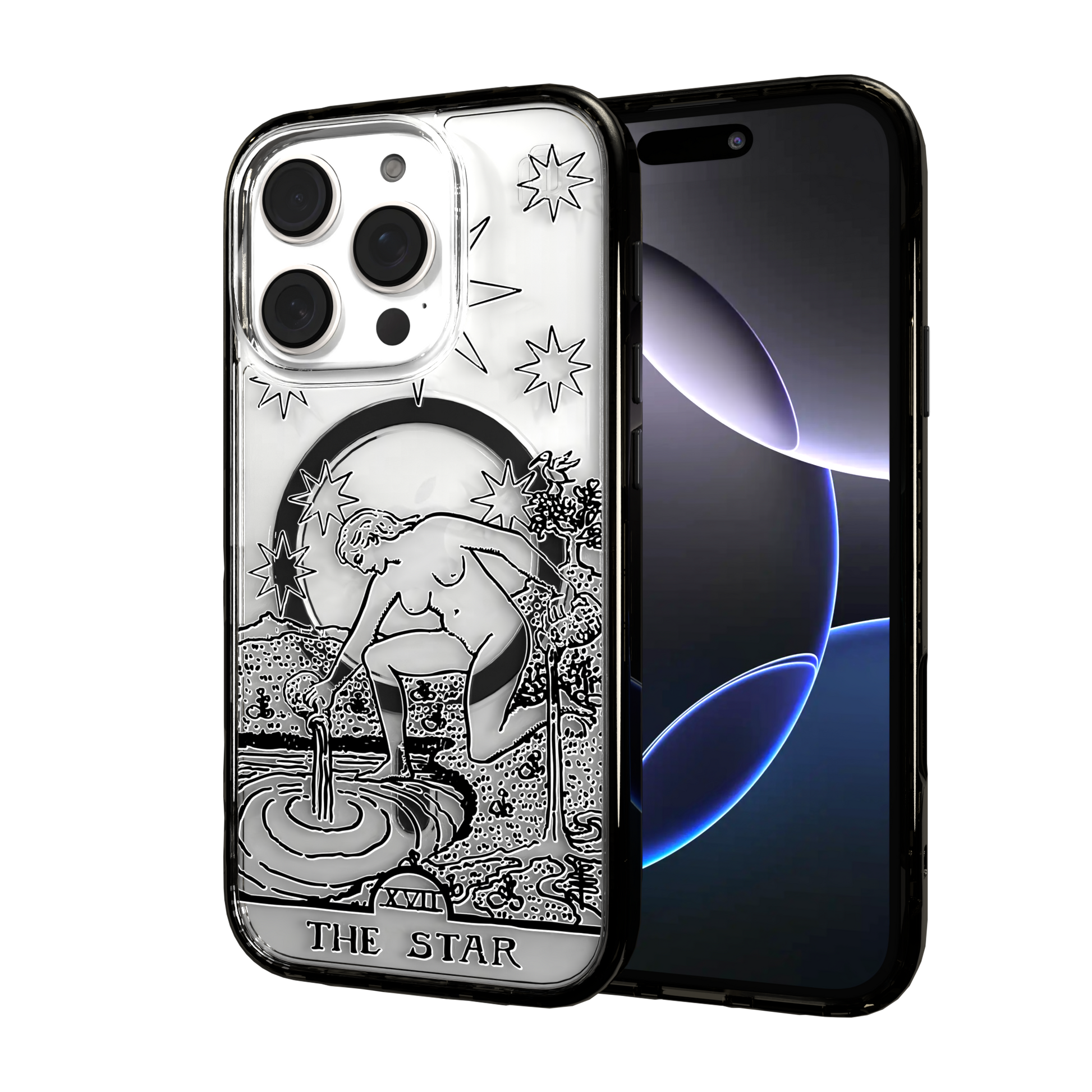 iPhone 16 Series | MagSafe | Tarot Collection | The Star The Star - Line / iPhone 16 Pro / Black