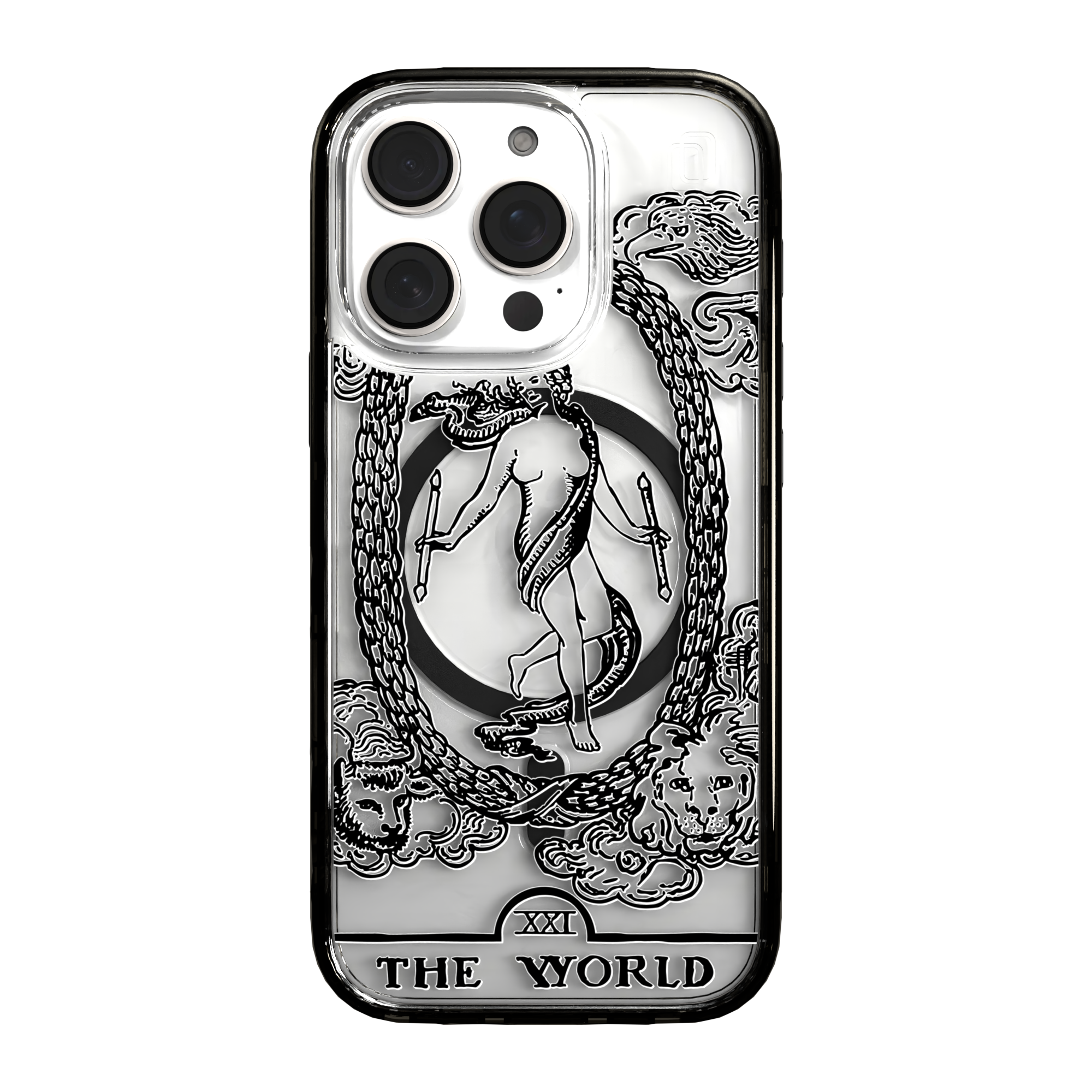 iPhone 16 Series | MagSafe | Tarot Collection | The World The World - Line / iPhone 16 Pro / Black