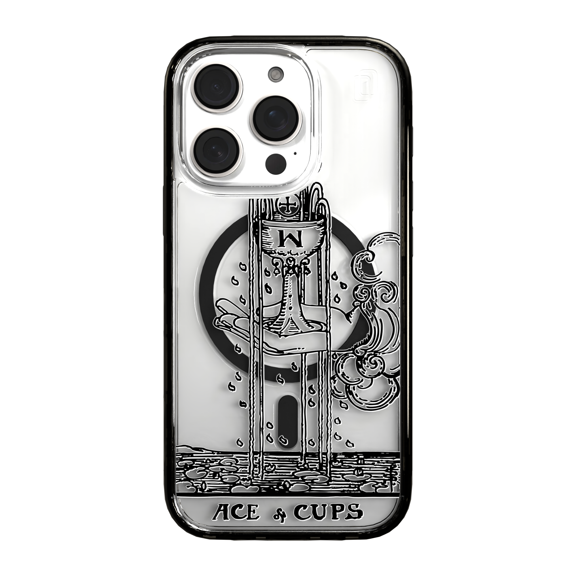 iPhone 16 Series | MagSafe | Tarot Collection | Ace of Cups Ace of Cups - Line / iPhone 16 Pro / Black