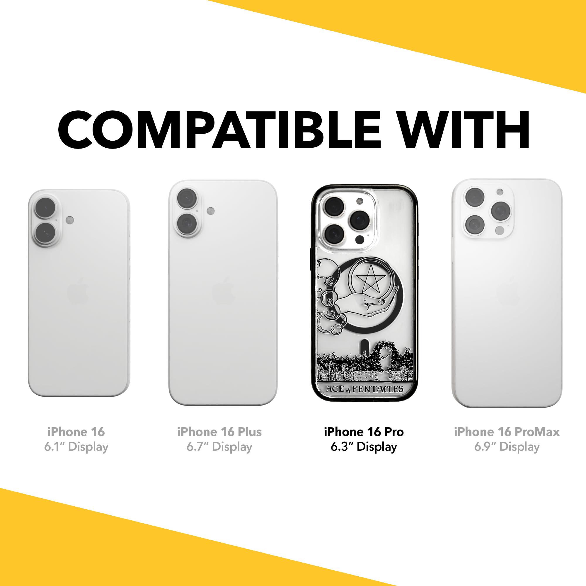 iPhone 16 Series | MagSafe | Tarot Collection | Ace of Pentacles Ace of Pentacles - Line / iPhone 16 Pro / Black
