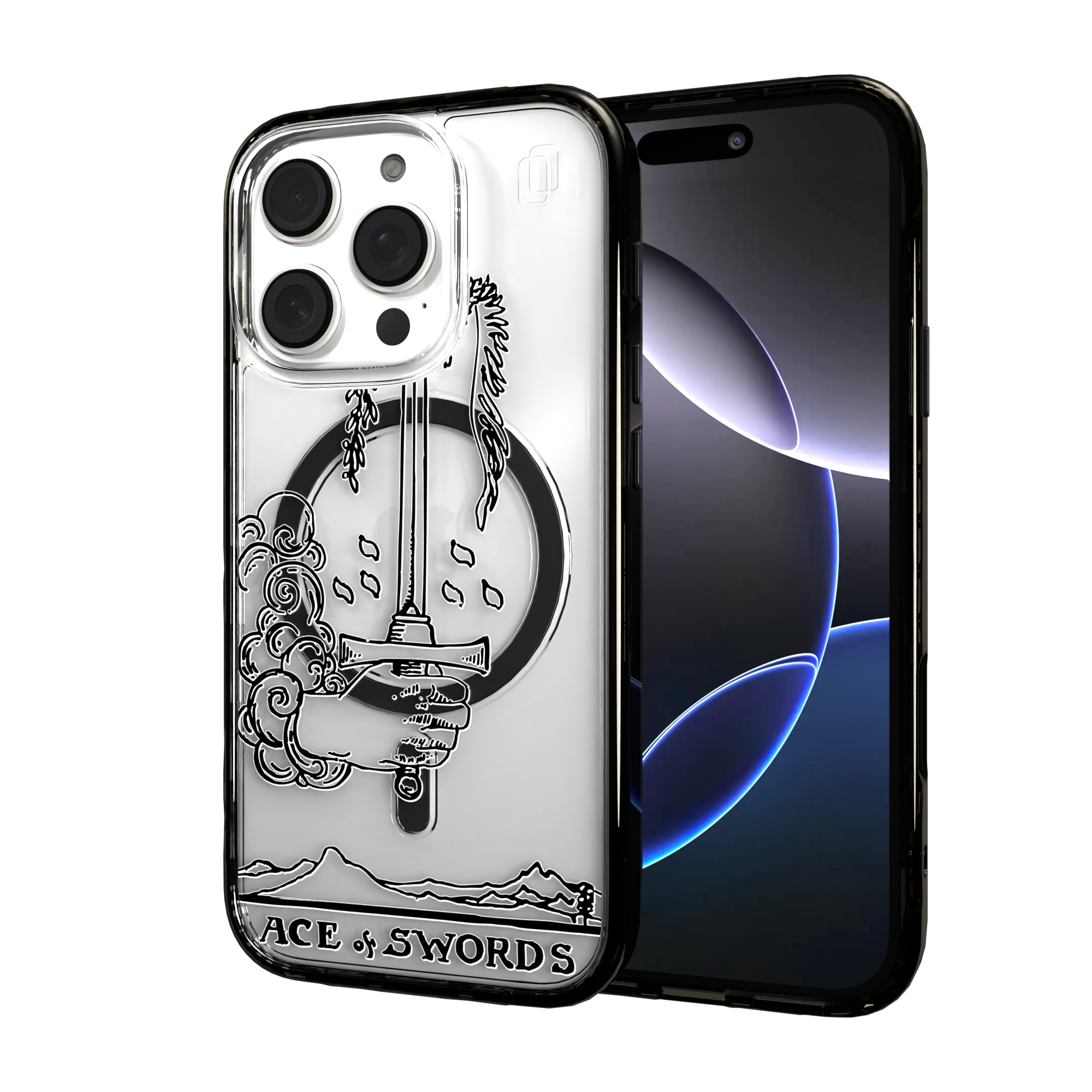 iPhone 16 Series | MagSafe | Tarot Collection | Ace of Swords Ace of Swords - Line / iPhone 16 Pro / Black