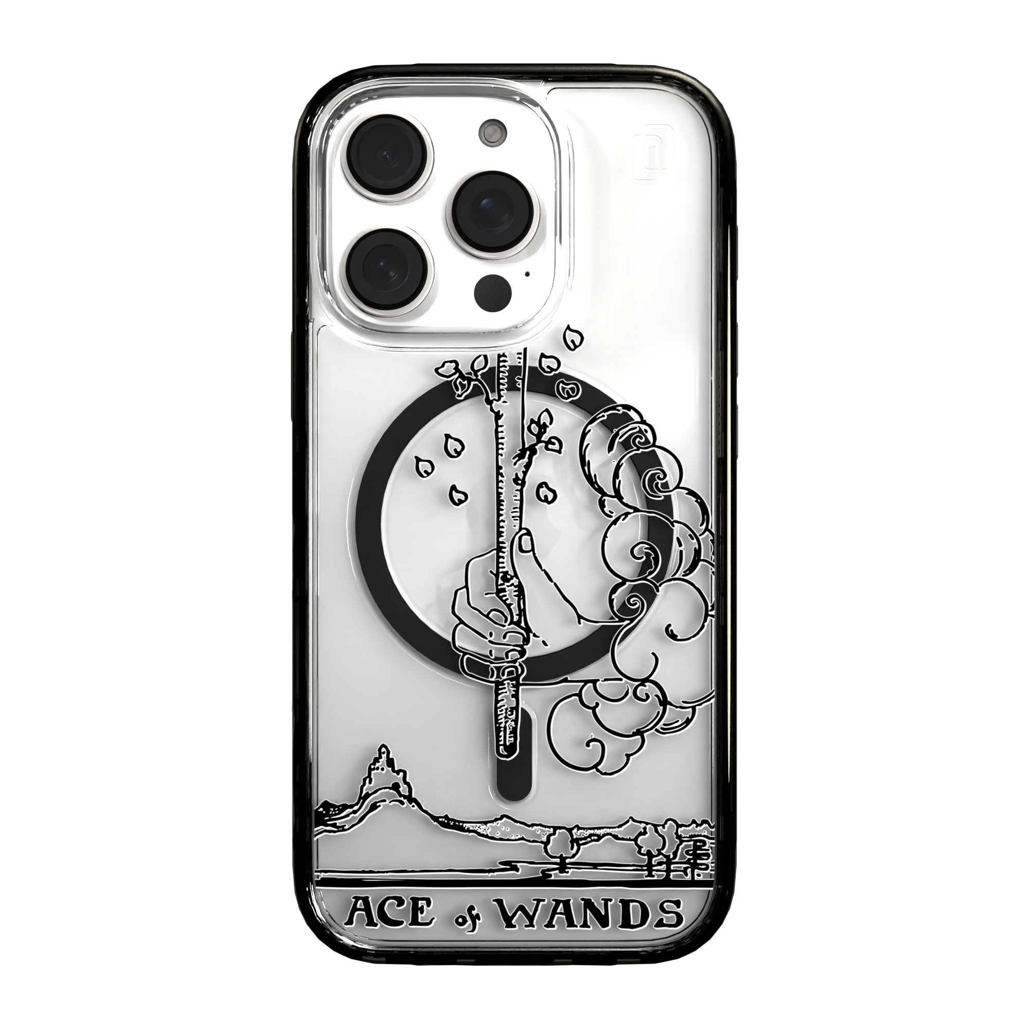 iPhone 16 Series | MagSafe | Tarot Collection | Ace of Wands Ace of Wands - Line / iPhone 16 Pro / Black