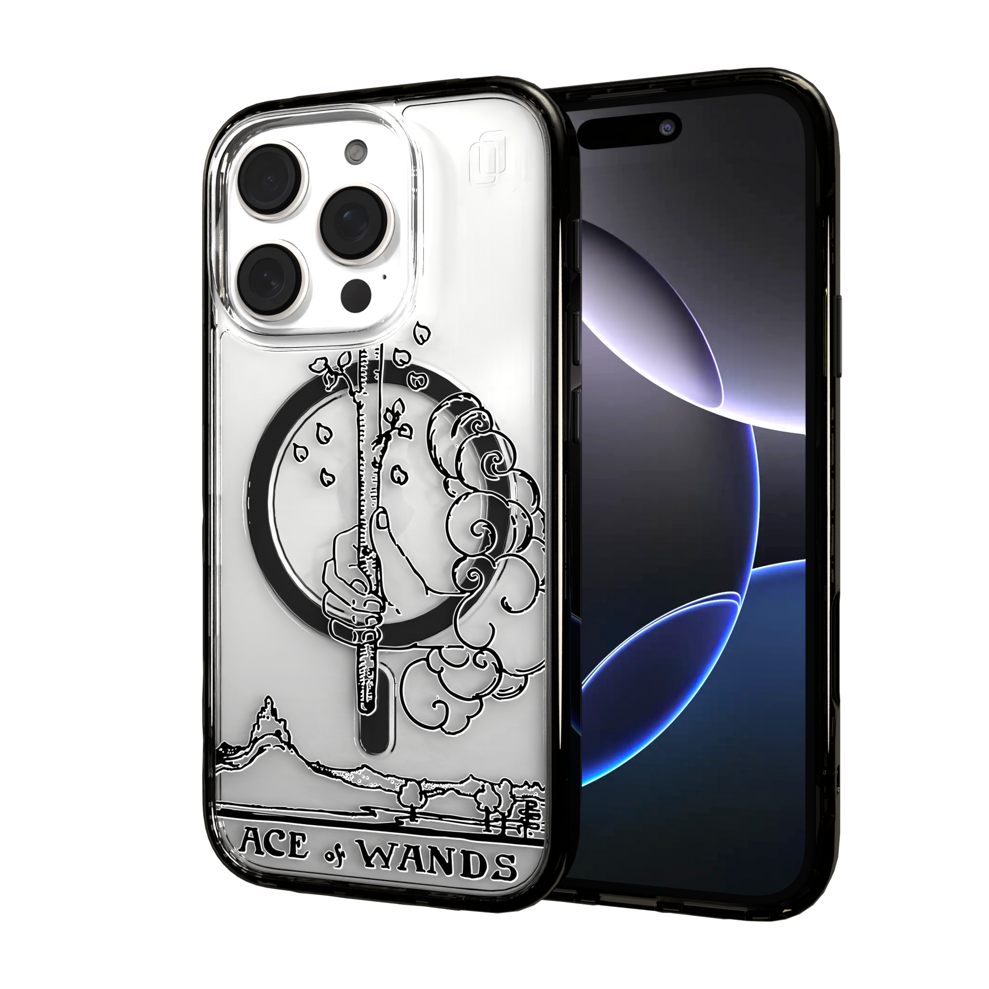 iPhone 16 Series | MagSafe | Tarot Collection | Ace of Wands Ace of Wands - Line / iPhone 16 Pro / Black