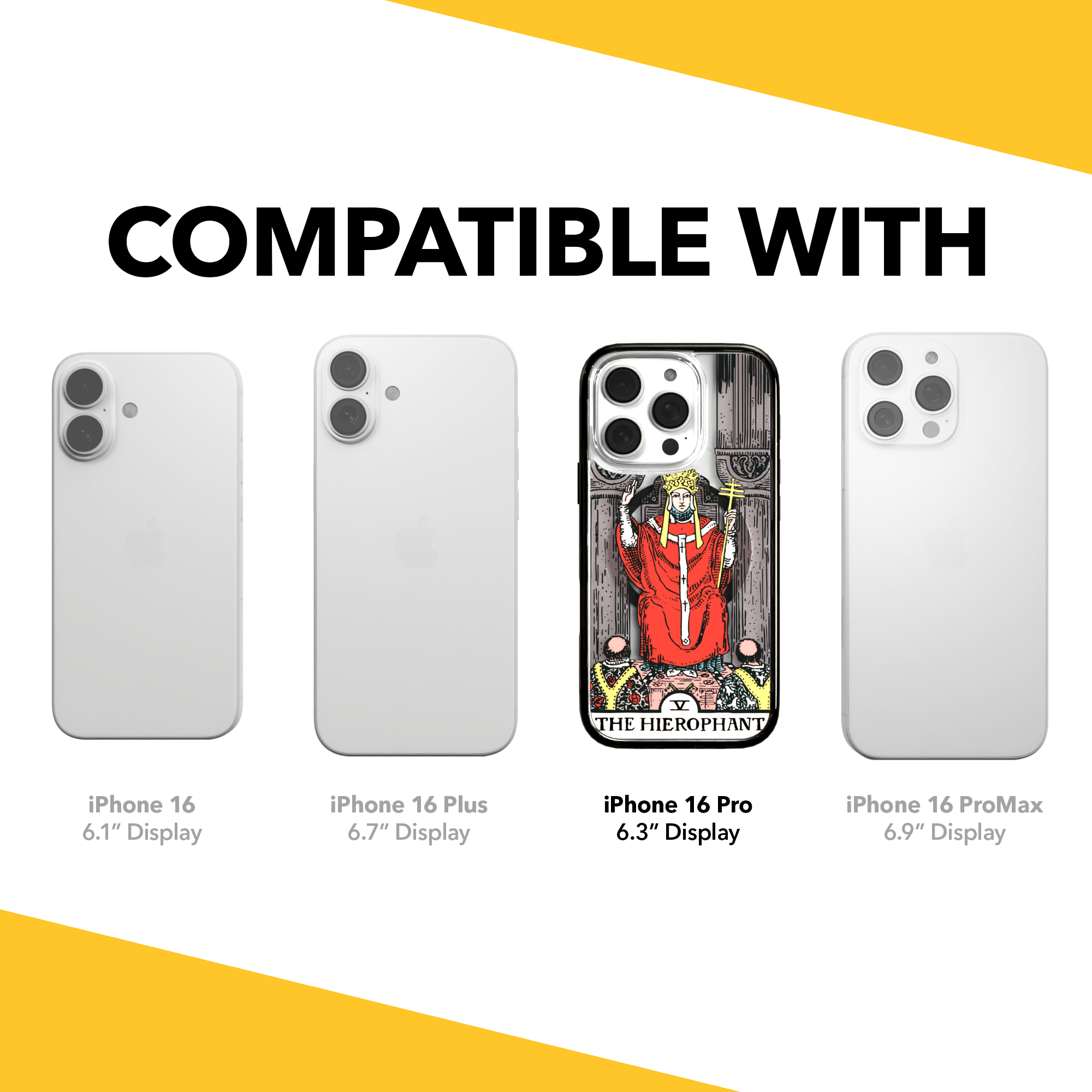 iPhone 16 Series | MagSafe | Tarot Collection | The Hierophant The Hierophant - Color / iPhone 16 Pro / Black