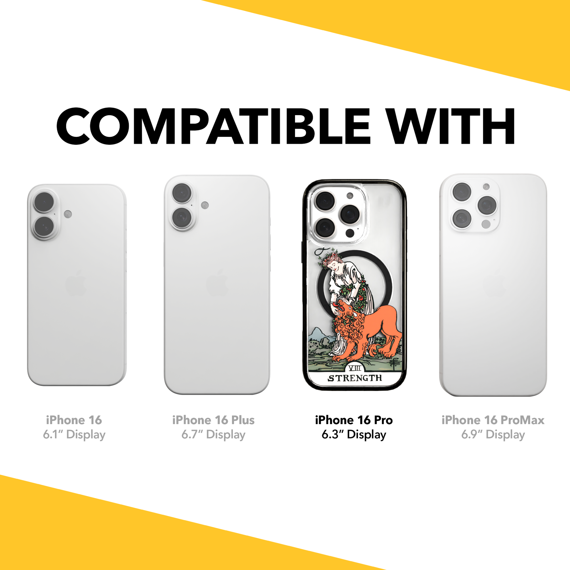 iPhone 16 Series | MagSafe | Tarot Collection | Strength Strength - Color / iPhone 16 Pro / Black