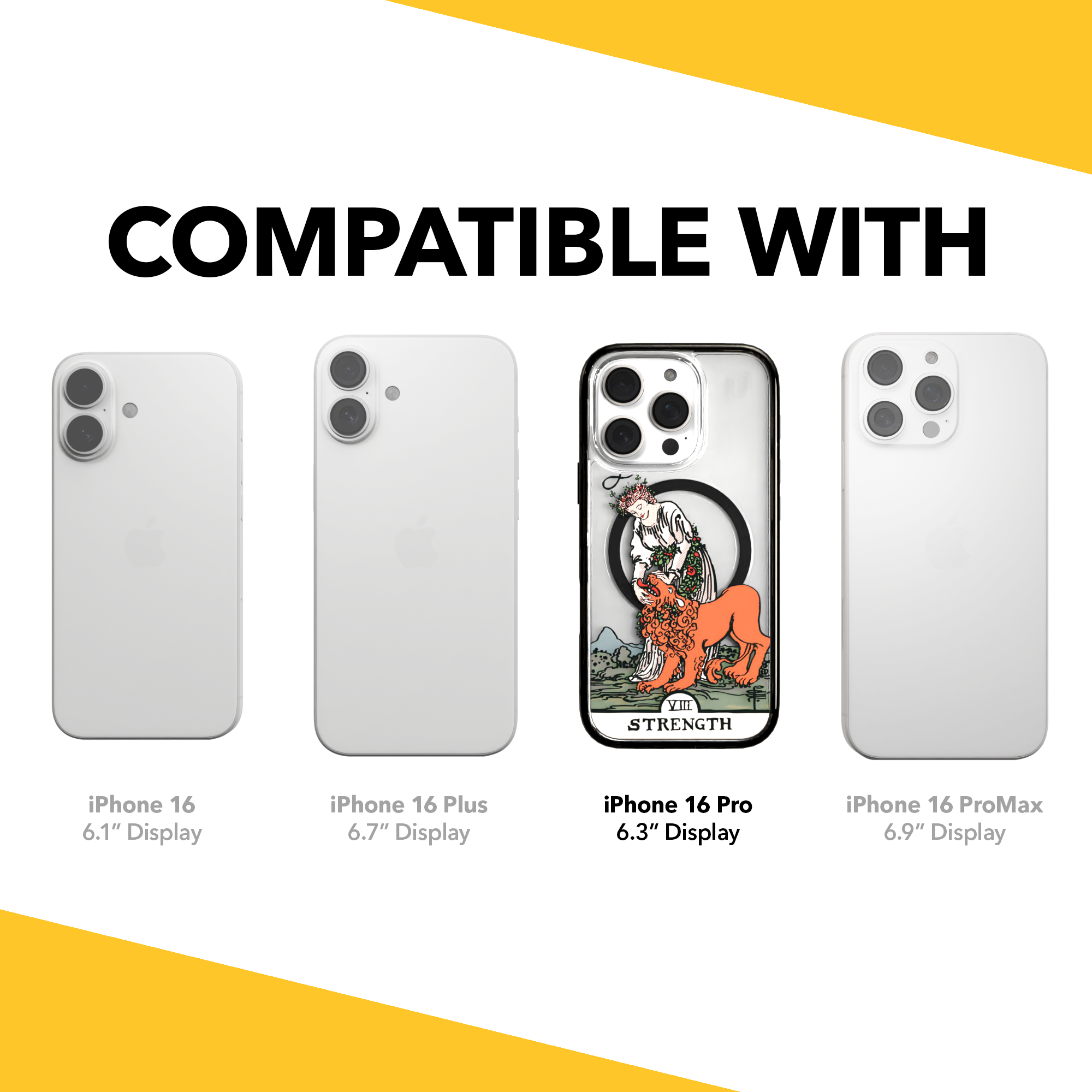 iPhone 16 Series | MagSafe | Tarot Collection | Strength Strength - Color / iPhone 16 Pro / Black