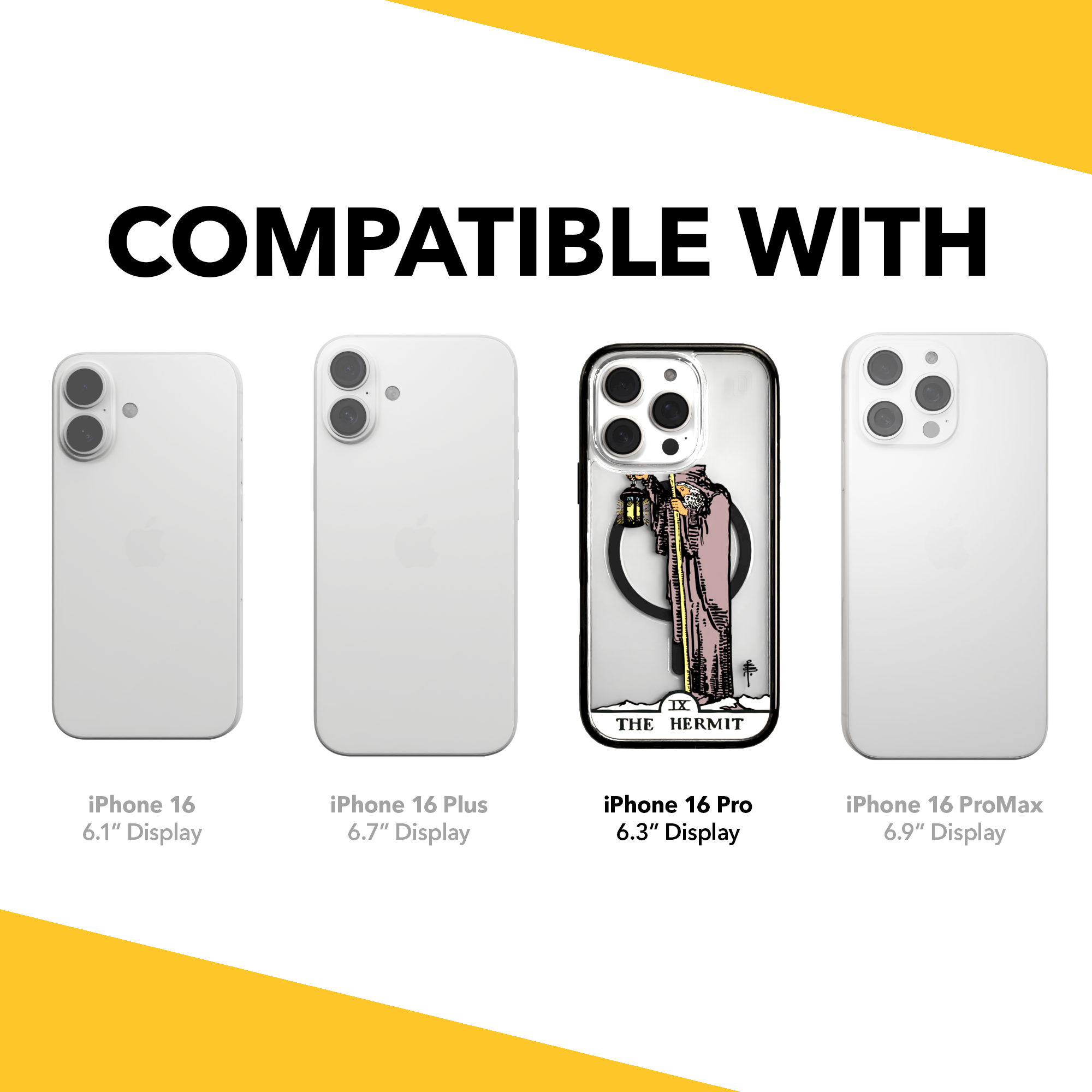 iPhone 16 Series | MagSafe | Tarot Collection | The Hermit The Hermit - Color / iPhone 16 Pro / Black