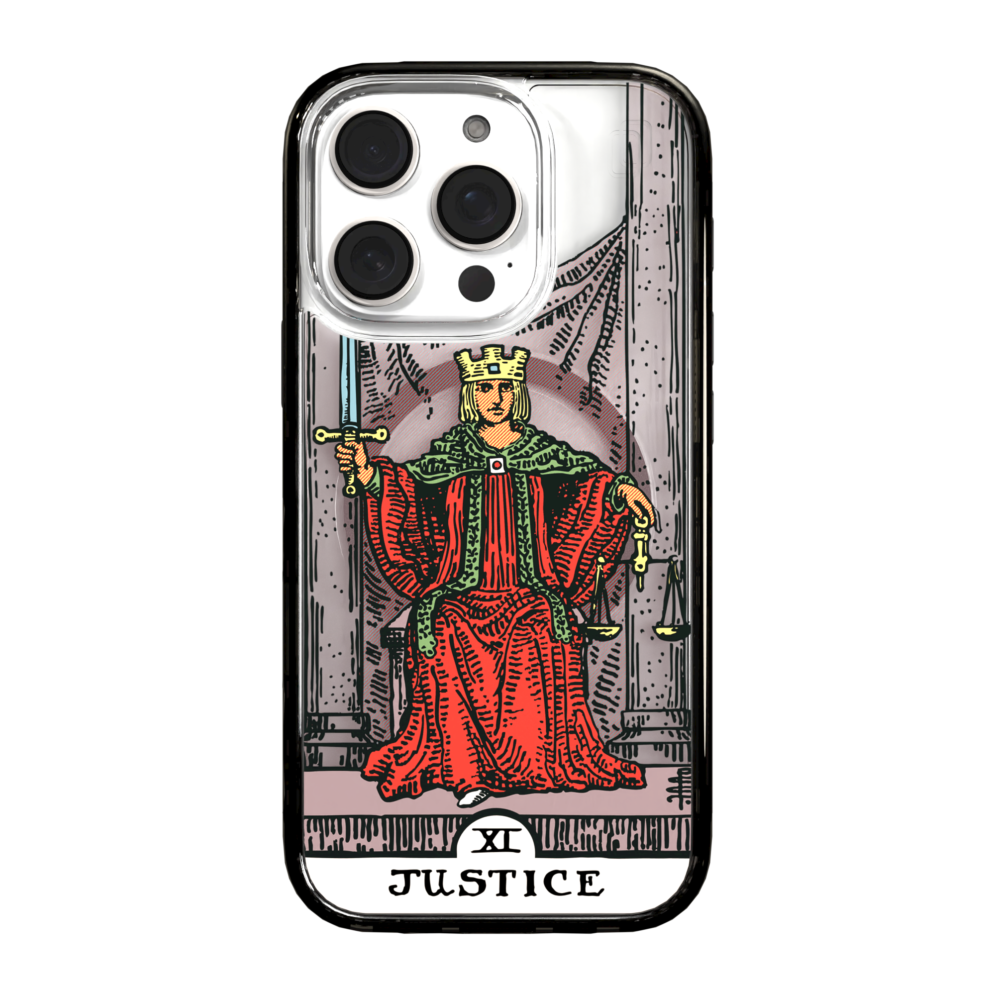 iPhone 16 Series | MagSafe | Tarot Collection | Justice Justice - Color / iPhone 16 Pro / Black