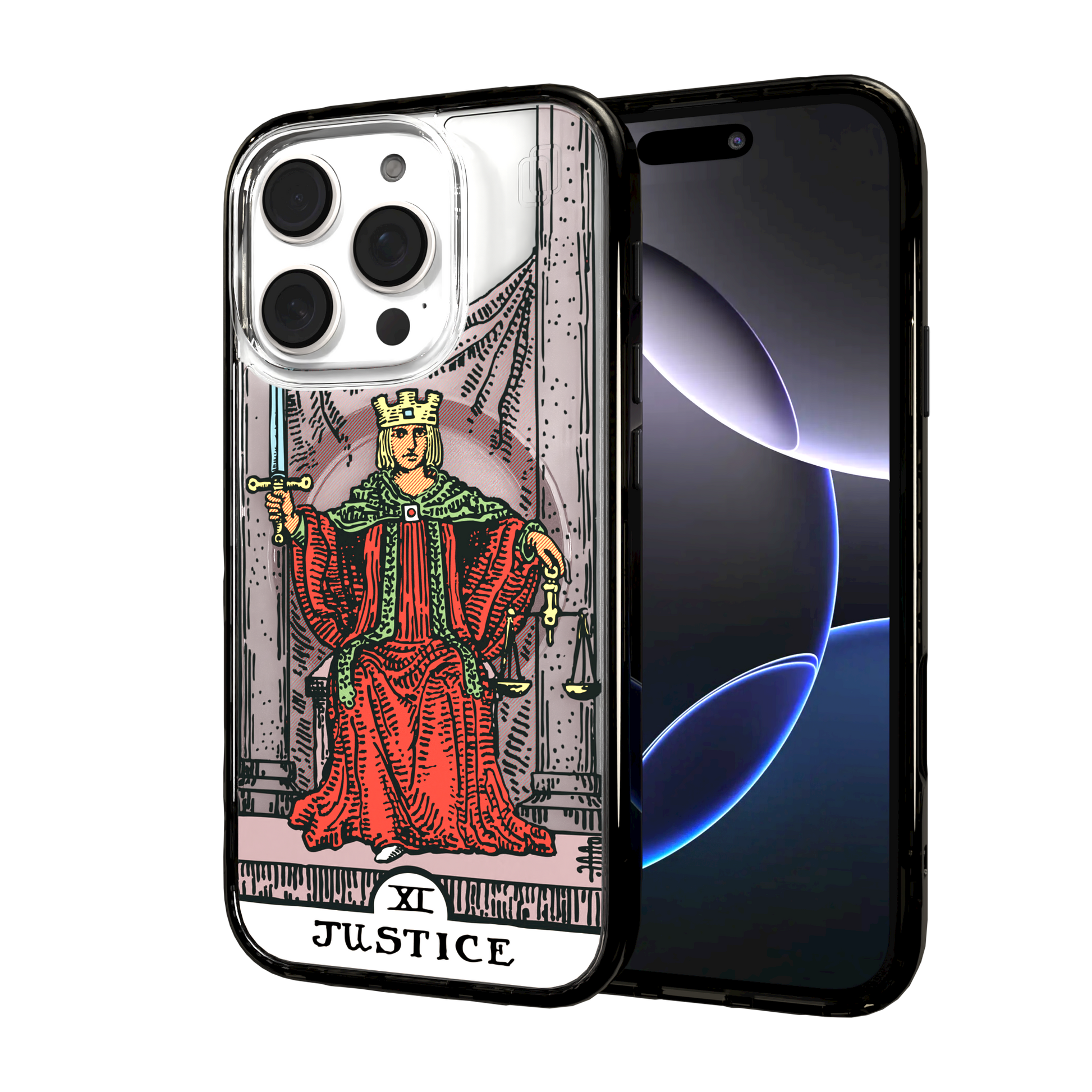 iPhone 16 Series | MagSafe | Tarot Collection | Justice Justice - Color / iPhone 16 Pro / Black