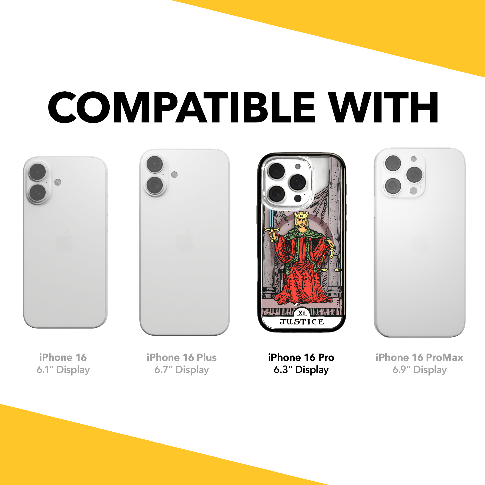iPhone 16 Series | MagSafe | Tarot Collection | Justice Justice - Color / iPhone 16 Pro / Black