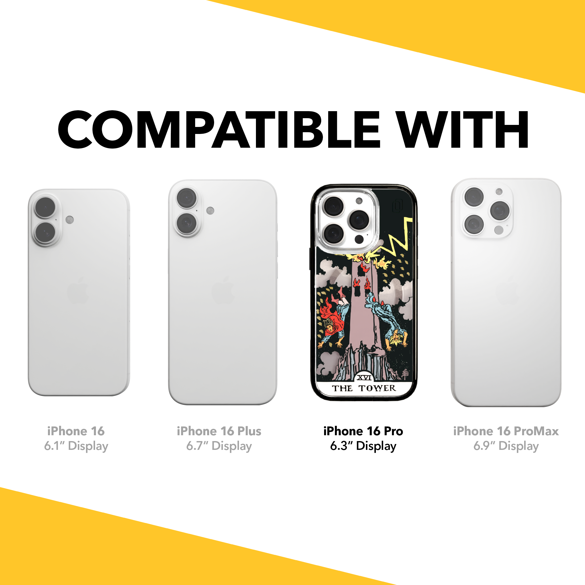 iPhone 16 Series | MagSafe | Tarot Collection | The Tower The Tower - Color / iPhone 16 Pro / Black