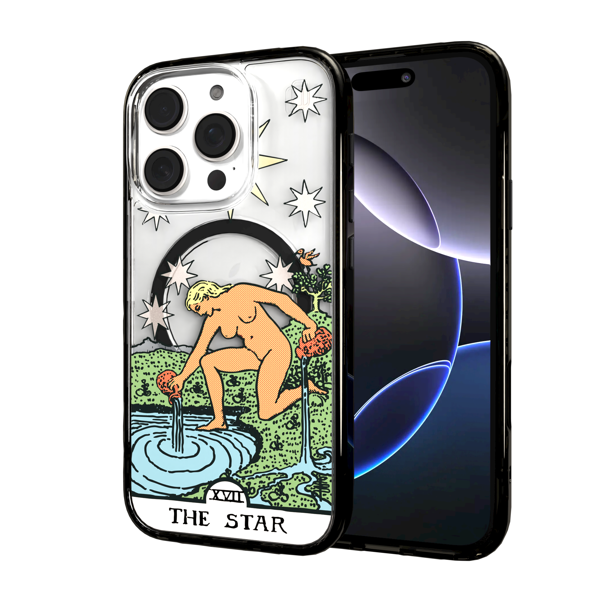 iPhone 16 Series | MagSafe | Tarot Collection | The Star The Star - Color / iPhone 16 Pro / Black