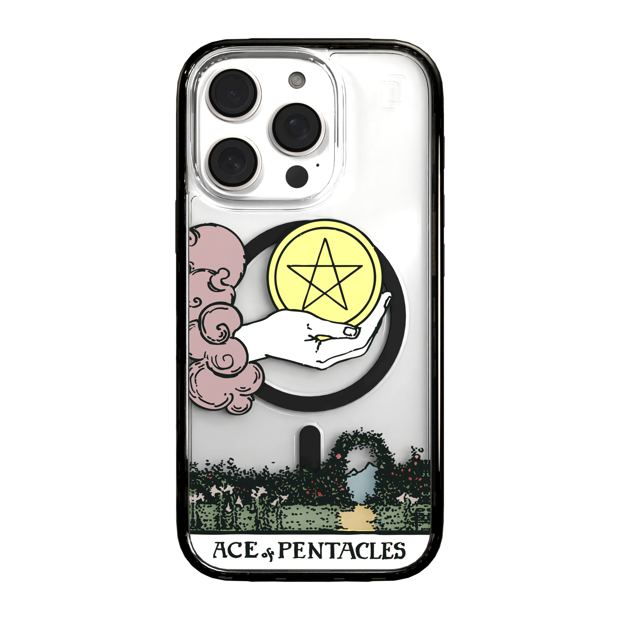 iPhone 16 Series | MagSafe | Tarot Collection | Ace of Pentacles Ace of Pentacles - Color / iPhone 16 Pro / Black