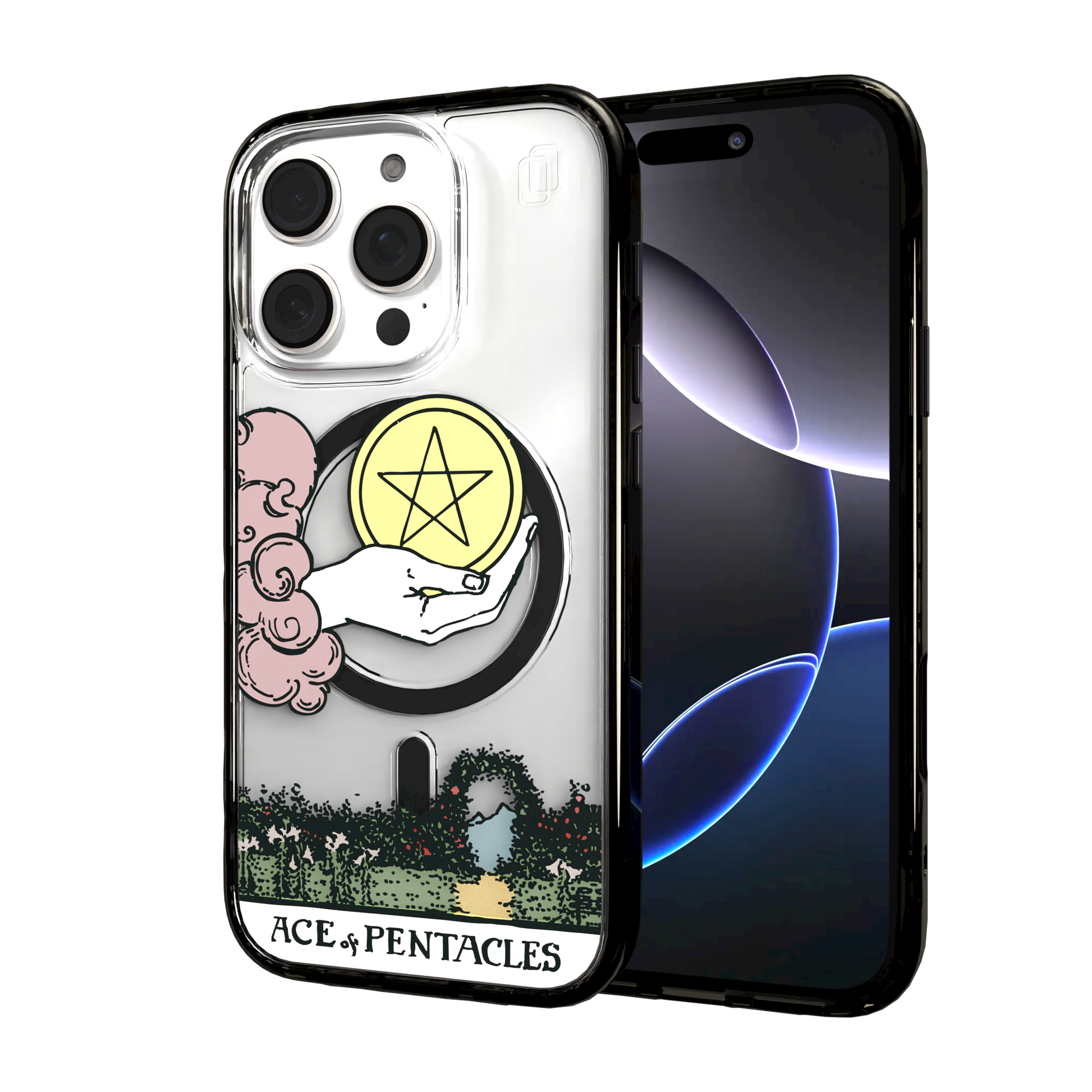 iPhone 16 Series | MagSafe | Tarot Collection | Ace of Pentacles Ace of Pentacles - Color / iPhone 16 Pro / Black