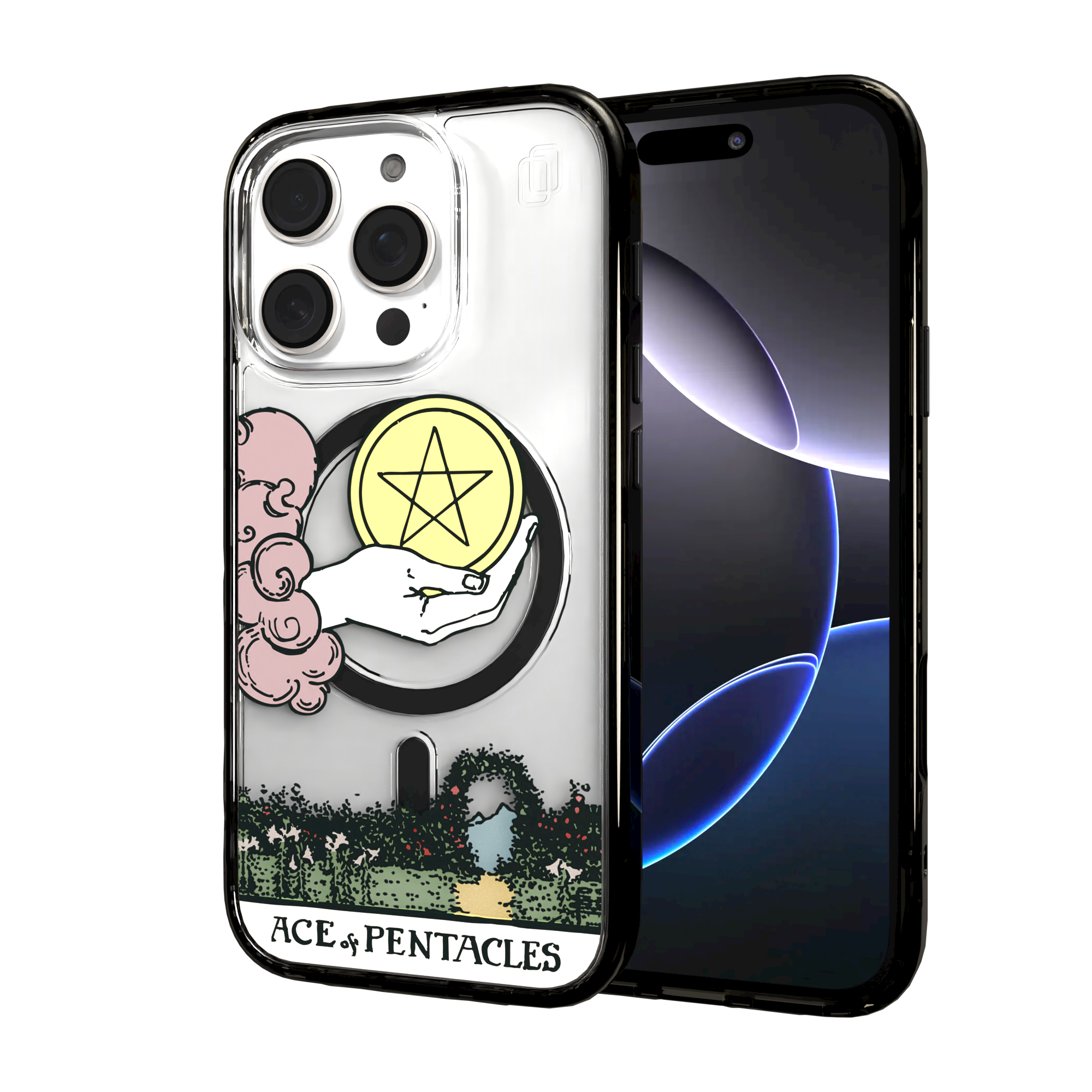 iPhone 16 Series | MagSafe | Tarot Collection | Ace of Pentacles Ace of Pentacles - Color / iPhone 16 Pro / Black
