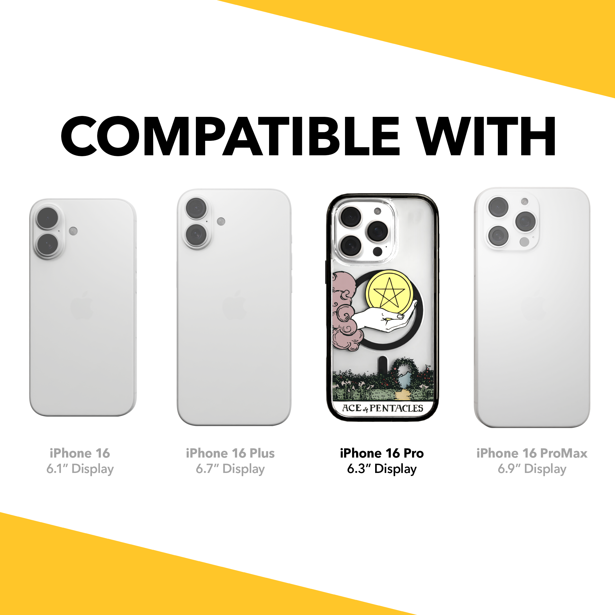 iPhone 16 Series | MagSafe | Tarot Collection | Ace of Pentacles Ace of Pentacles - Color / iPhone 16 Pro / Black