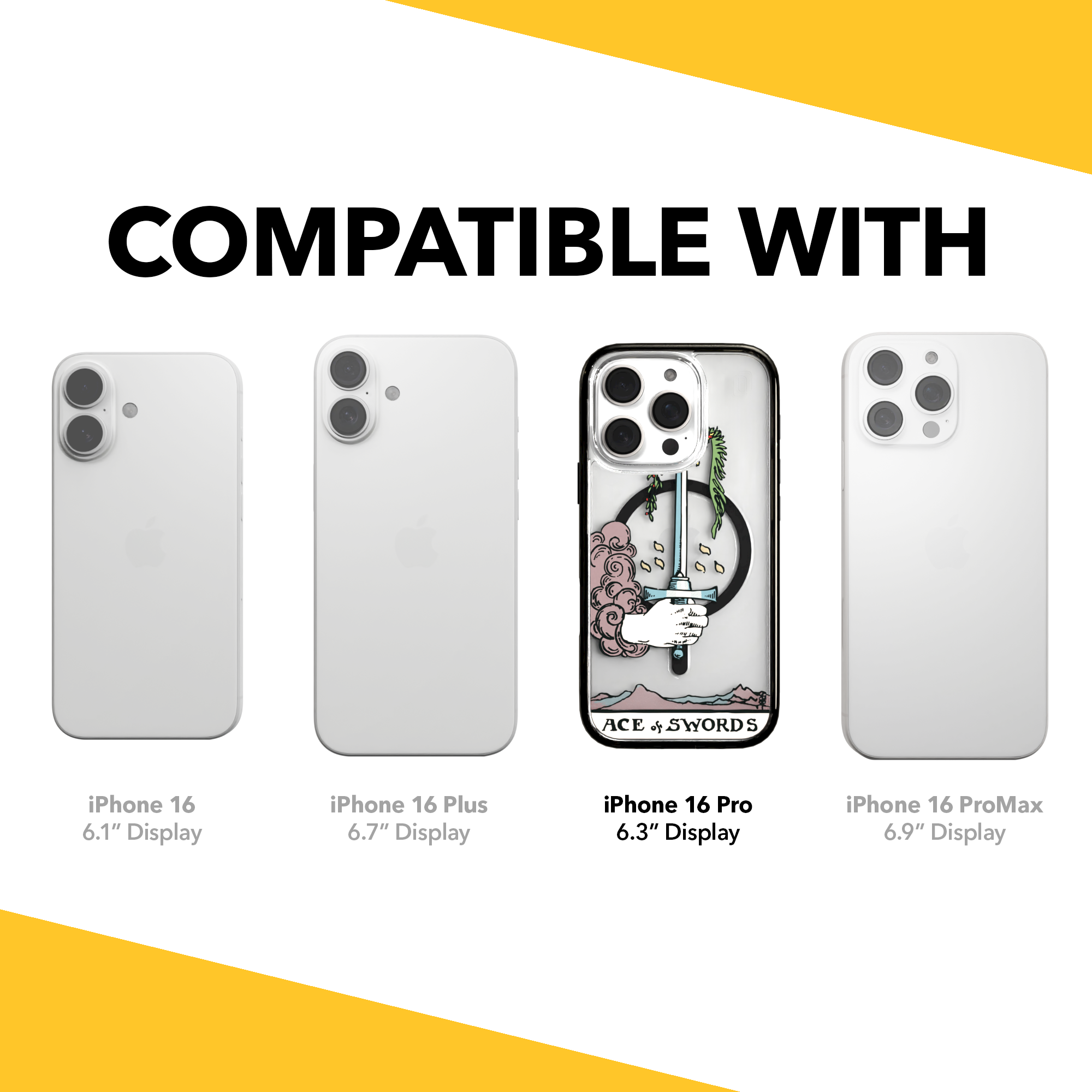 iPhone 16 Series | MagSafe | Tarot Collection | Ace of Swords Ace of Swords - Color / iPhone 16 Pro / Black