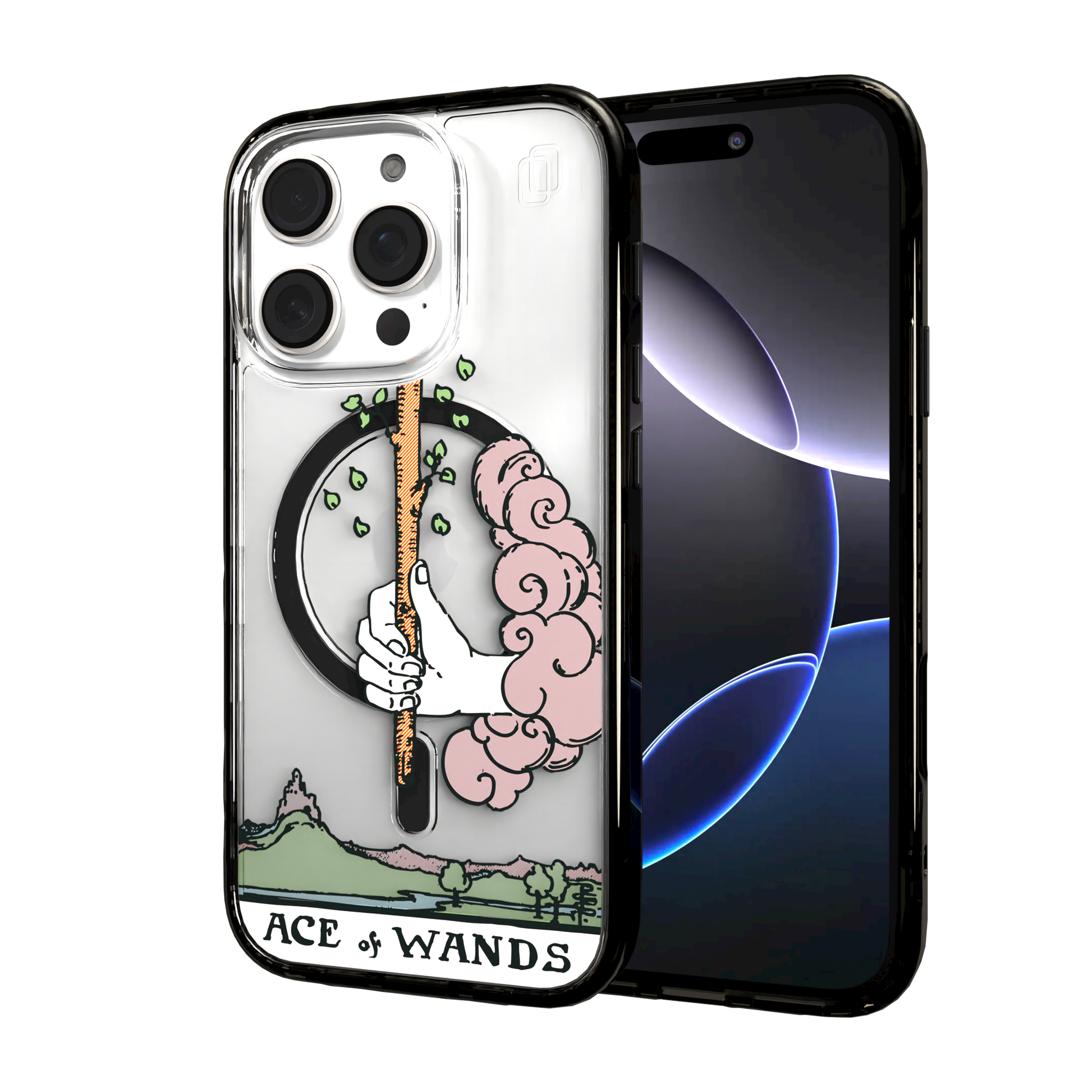 iPhone 16 Series | MagSafe | Tarot Collection | Ace of Wands Ace of Wands - Color / iPhone 16 Pro / Black