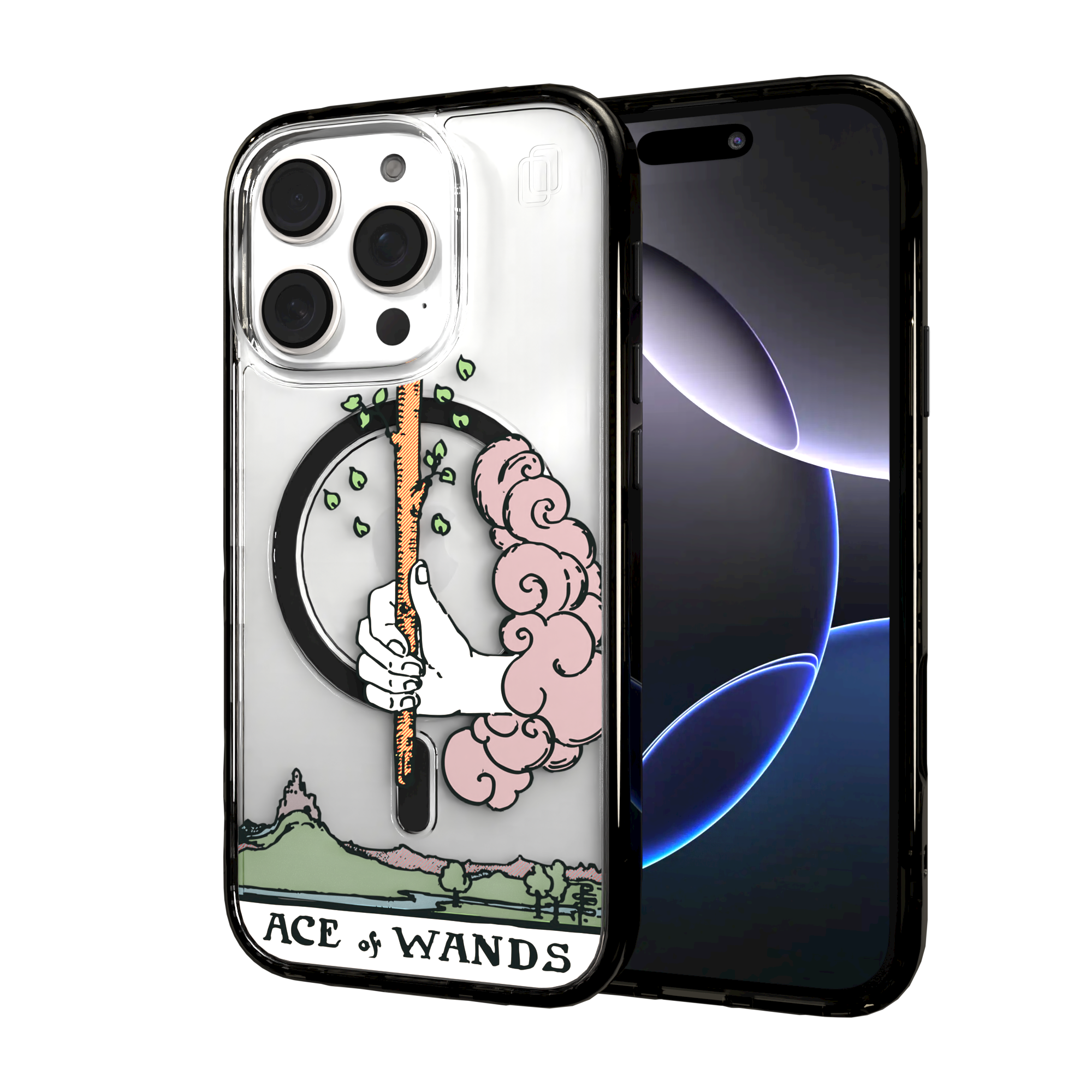 iPhone 16 Series | MagSafe | Tarot Collection | Ace of Wands Ace of Wands - Color / iPhone 16 Pro / Black