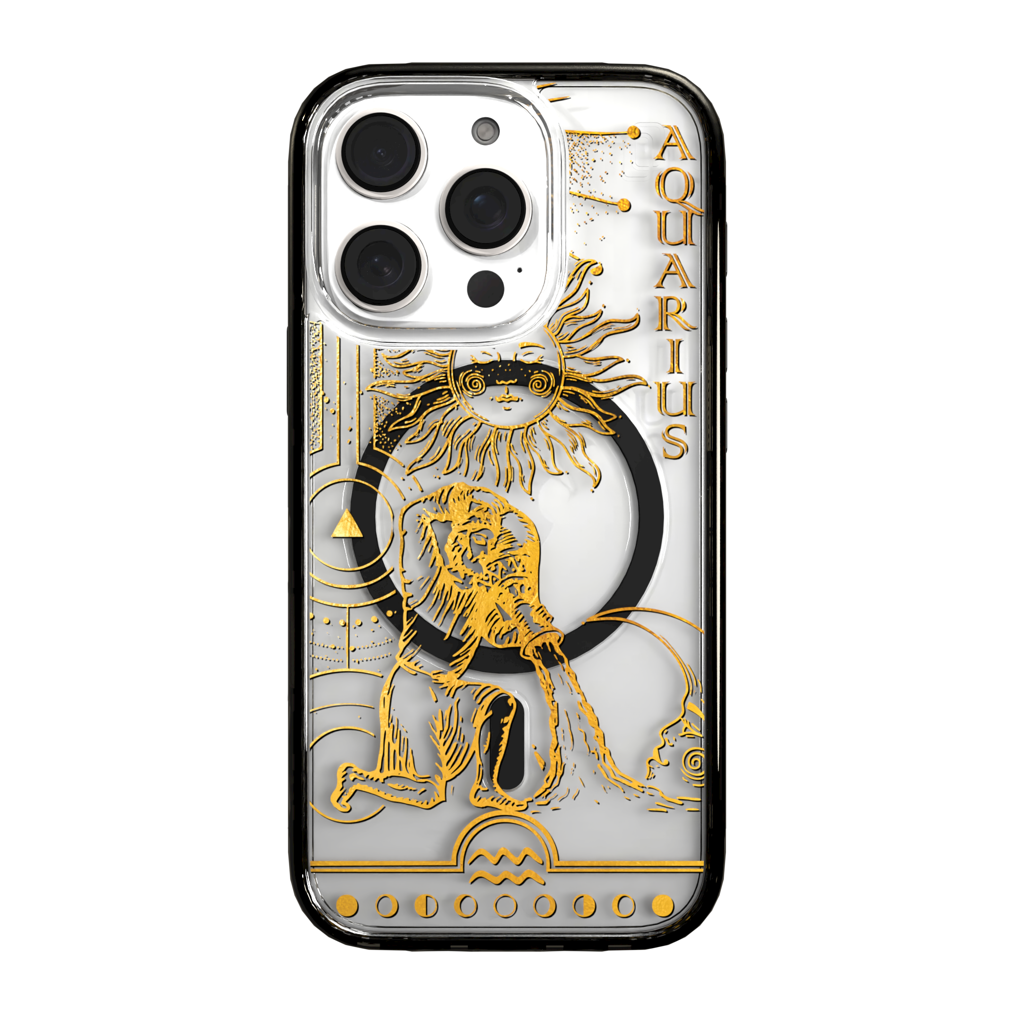 iPhone 16 Series | MagSafe | Zodiac Collection | Aquarius Aquarius Gold / iPhone 16 Pro / Black