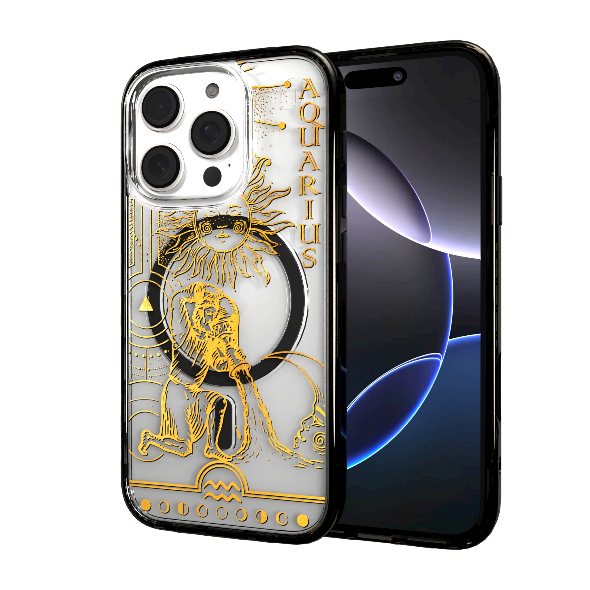 iPhone 16 Series | MagSafe | Zodiac Collection | Aquarius Aquarius Gold / iPhone 16 Pro / Black