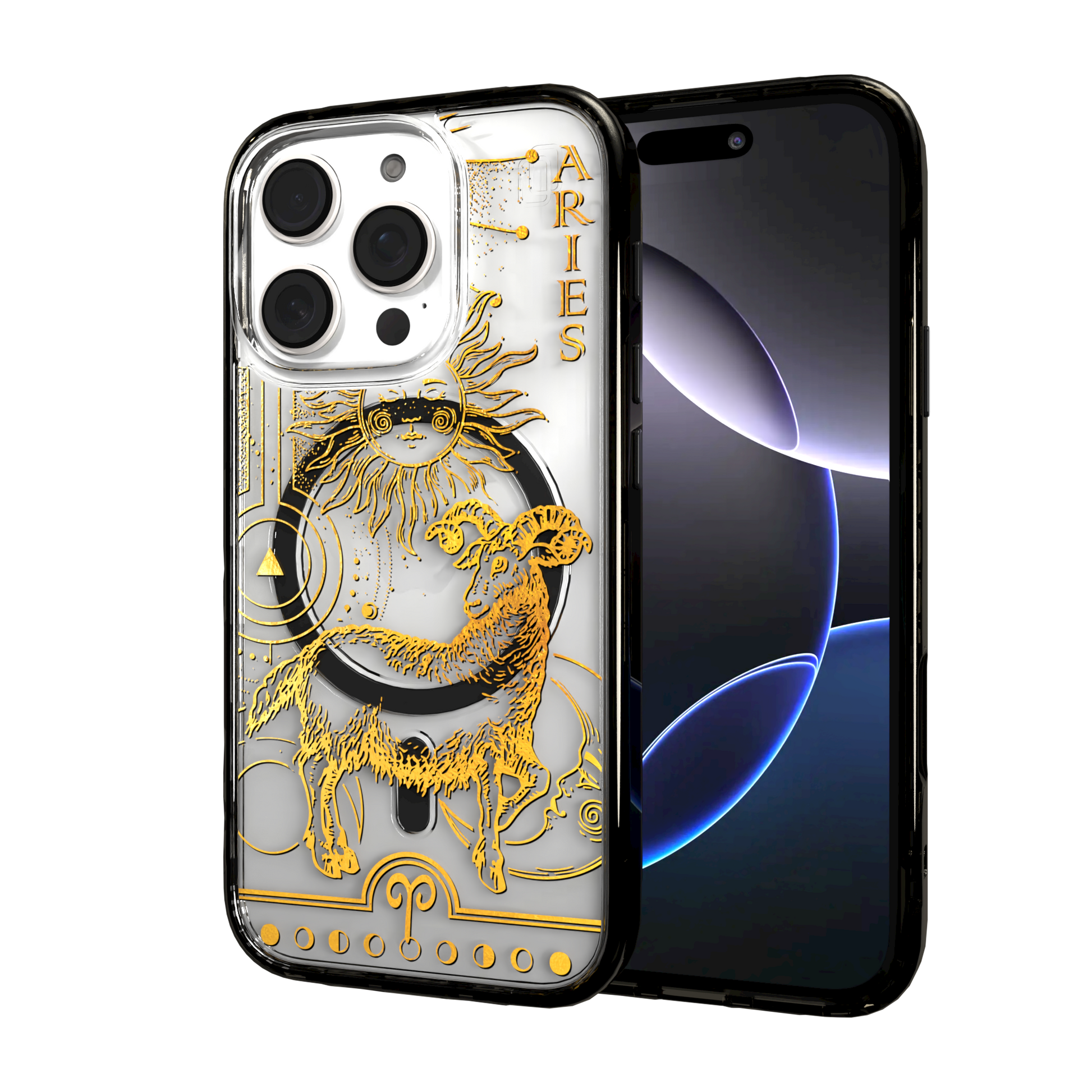 iPhone 16 Series | MagSafe | Zodiac Collection | Aries Aries Gold / iPhone 16 Pro / Black