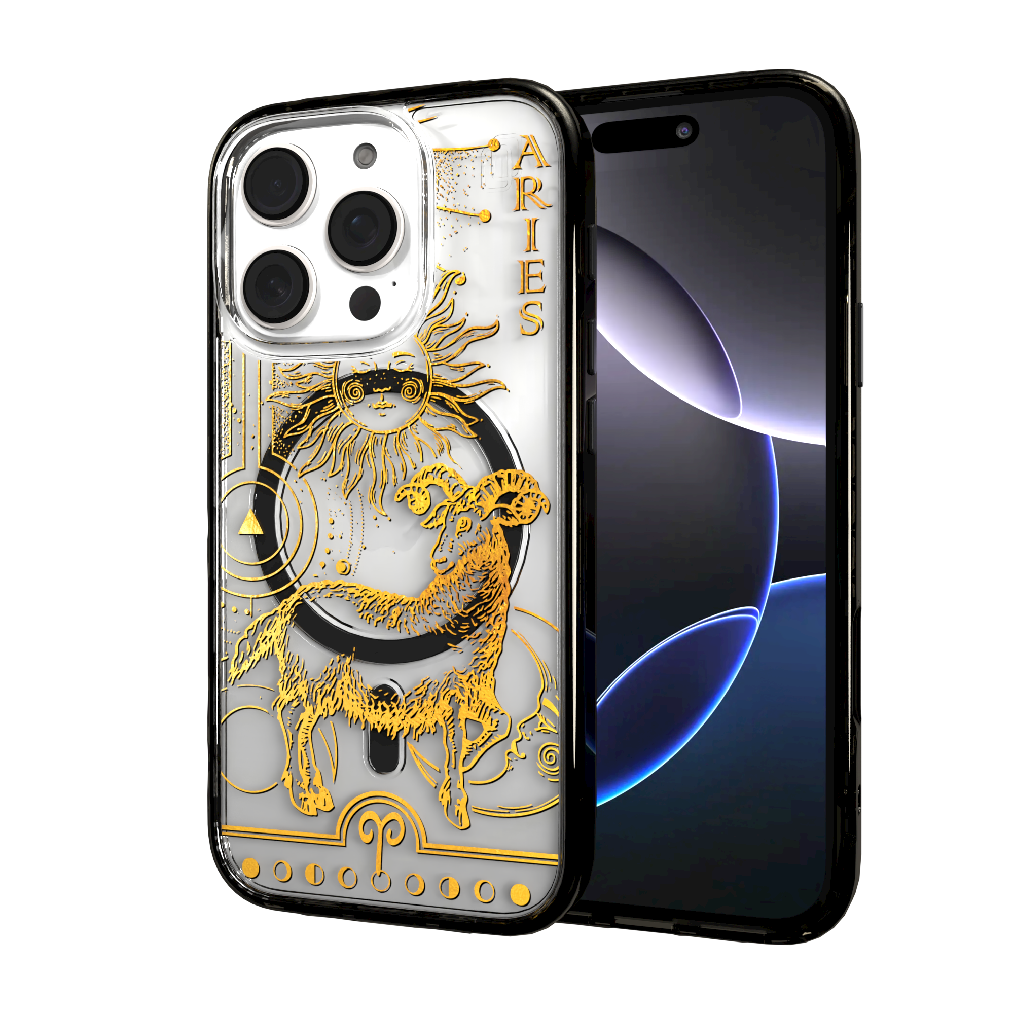 iPhone 16 Series | MagSafe | Zodiac Collection | Aries Aries Gold / iPhone 16 Pro / Black