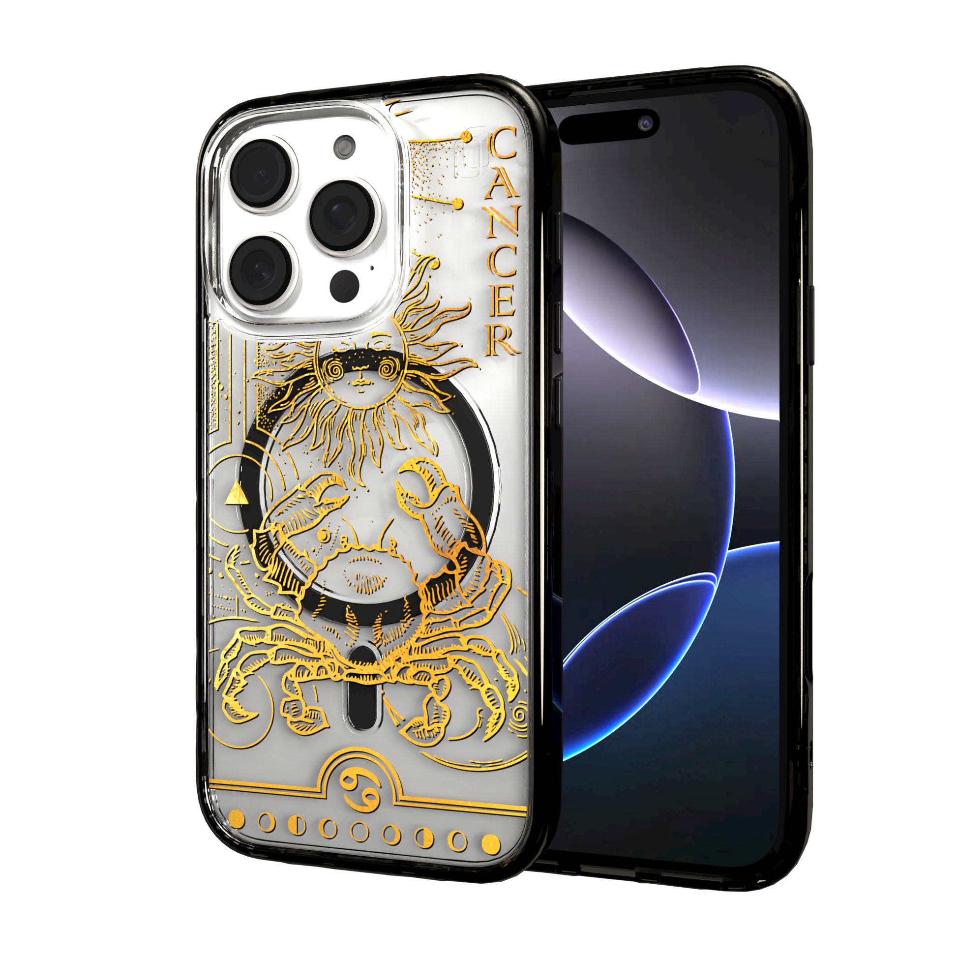iPhone 16 Series | MagSafe | Zodiac Collection | Cancer Cancer Gold / iPhone 16 Pro / Black
