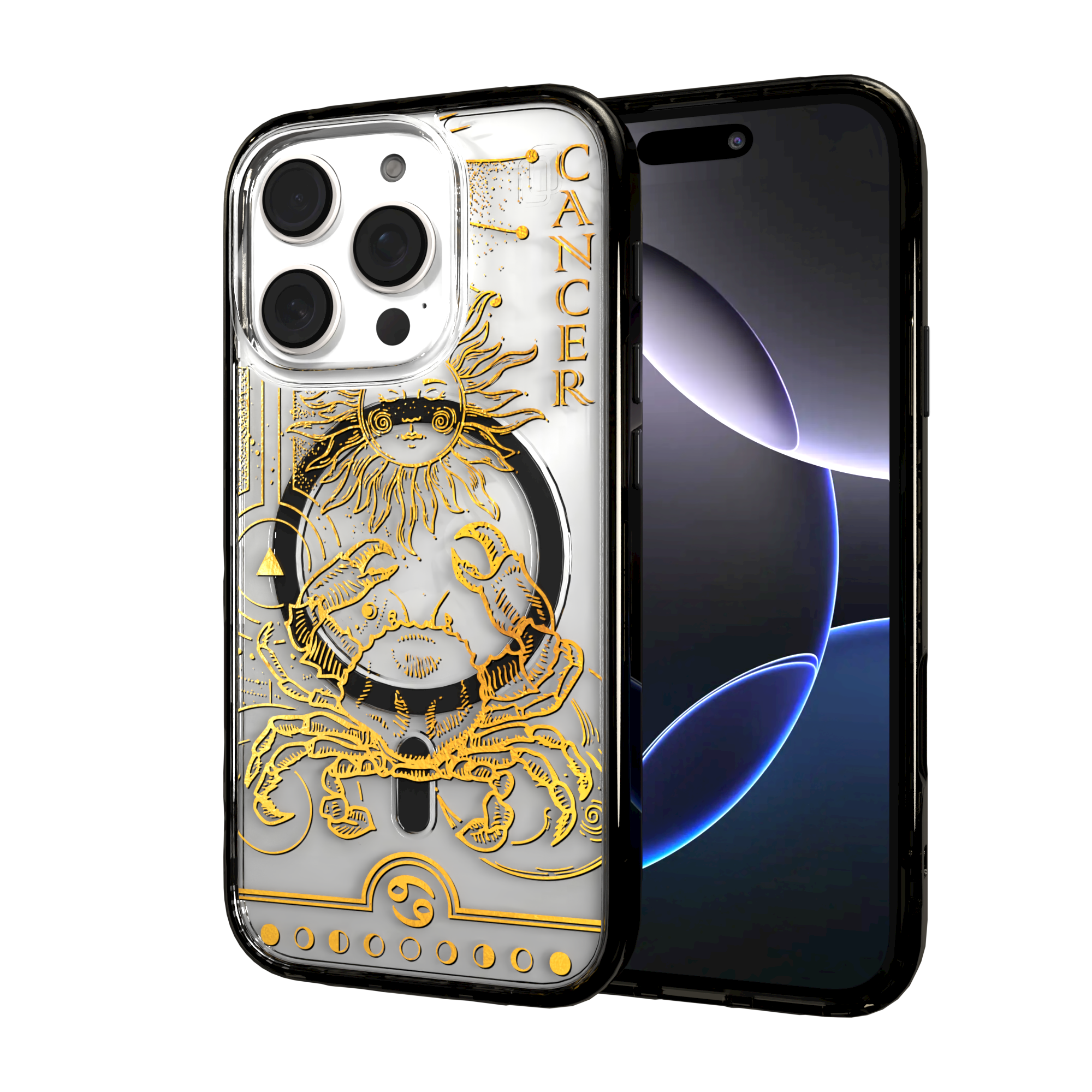 iPhone 16 Series | MagSafe | Zodiac Collection | Cancer Cancer Gold / iPhone 16 Pro / Black