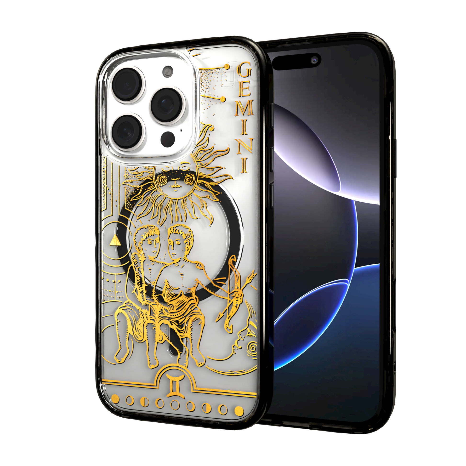 iPhone 16 Series | MagSafe | Zodiac Collection | Gemini Gemini Gold / iPhone 16 Pro / Black