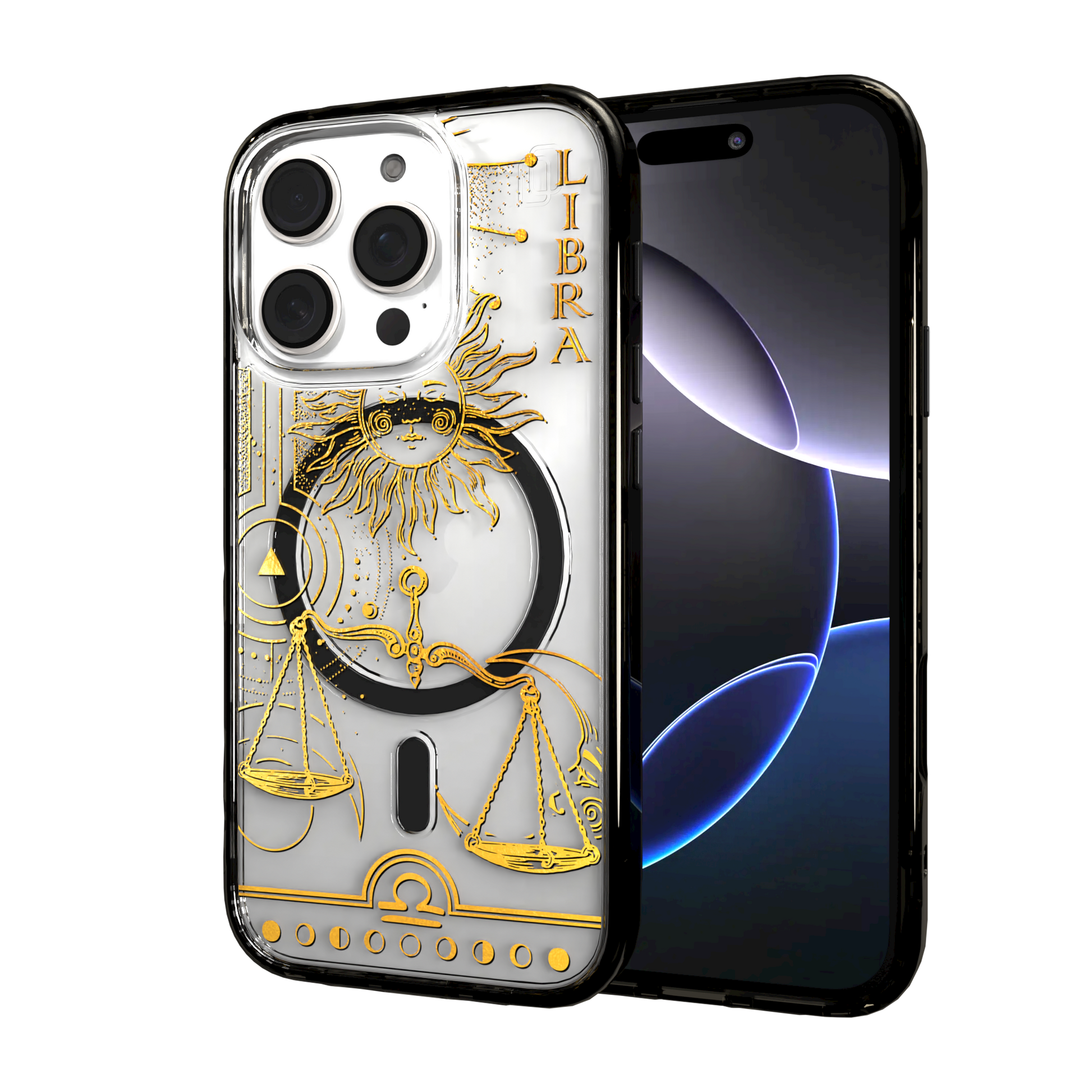 iPhone 16 Series | MagSafe | Zodiac Collection | Libra Libra Gold / iPhone 16 Pro / Black