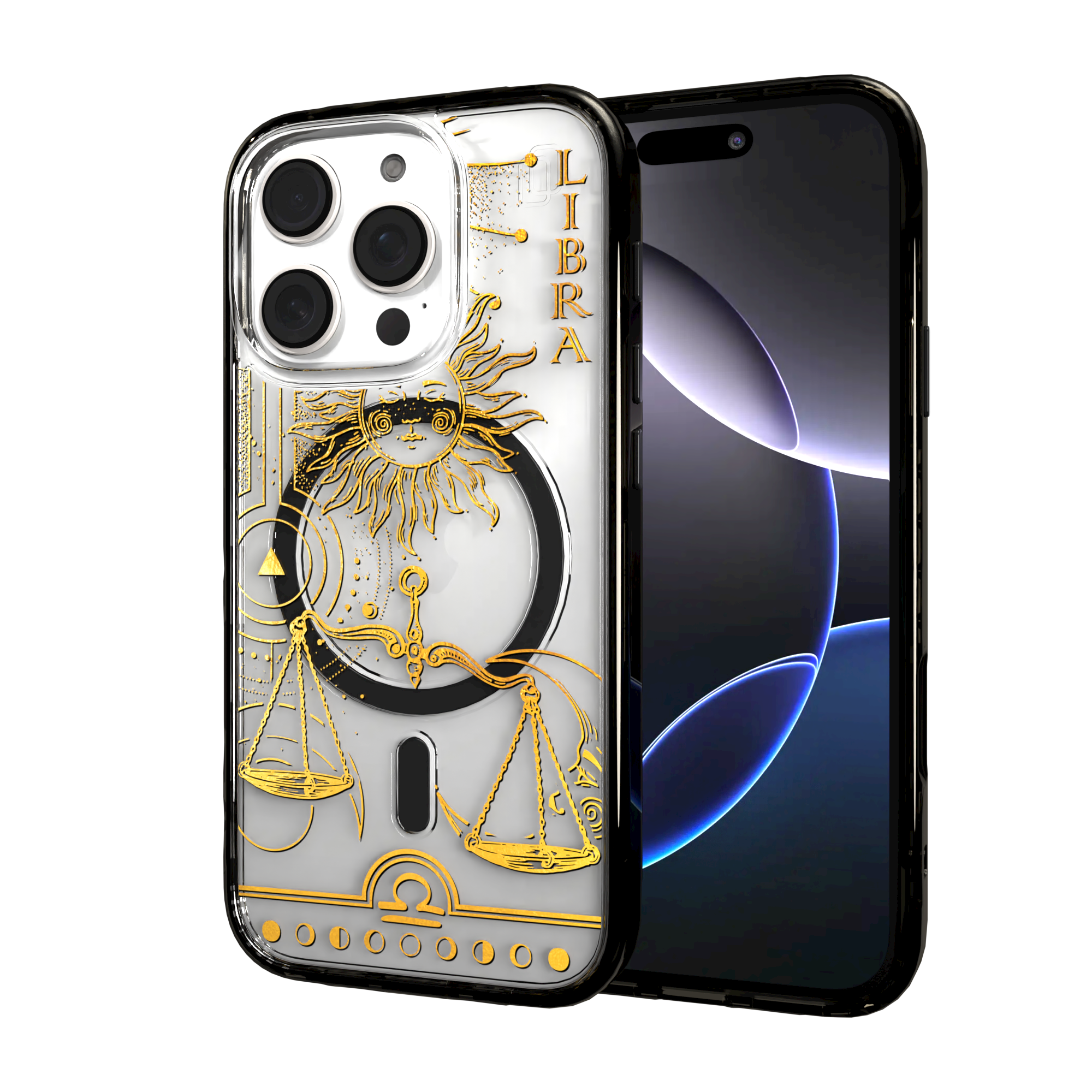 iPhone 16 Series | MagSafe | Zodiac Collection | Libra Libra Gold / iPhone 16 Pro / Black