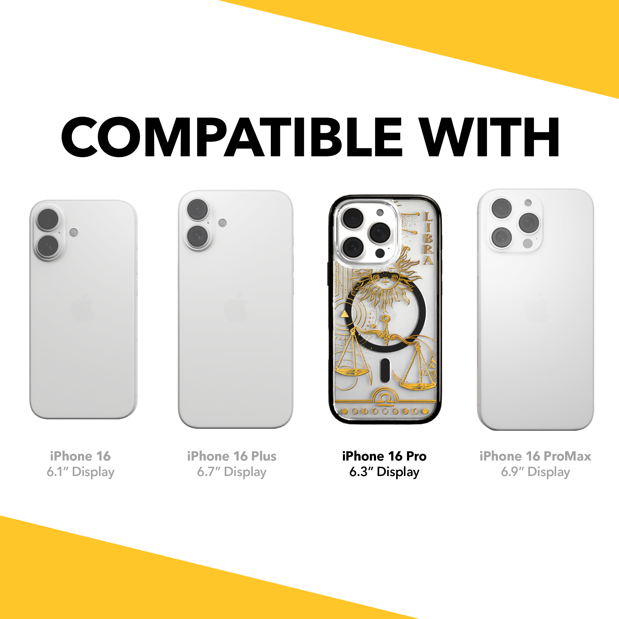 iPhone 16 Series | MagSafe | Zodiac Collection | Libra Libra Gold / iPhone 16 Pro / Black
