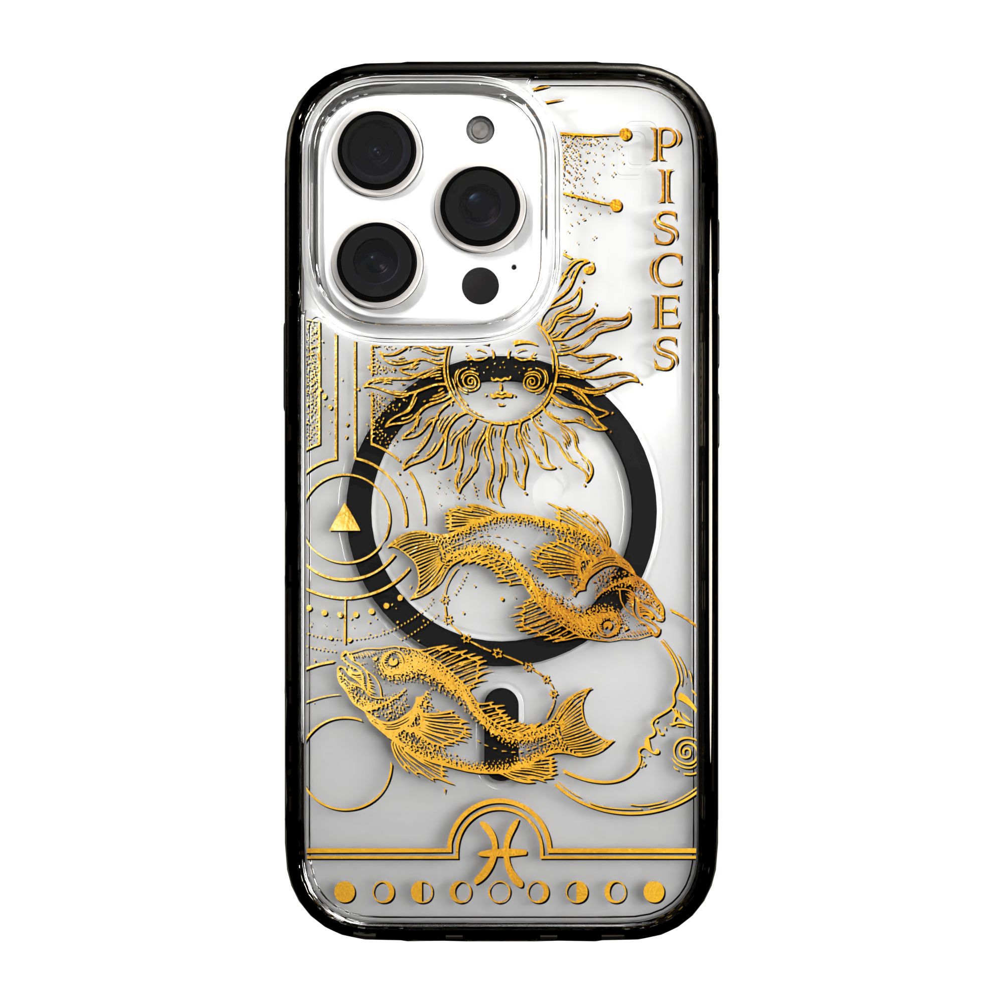 iPhone 16 Series | MagSafe | Zodiac Collection | Pisces Pisces Gold / iPhone 16 Pro / Black