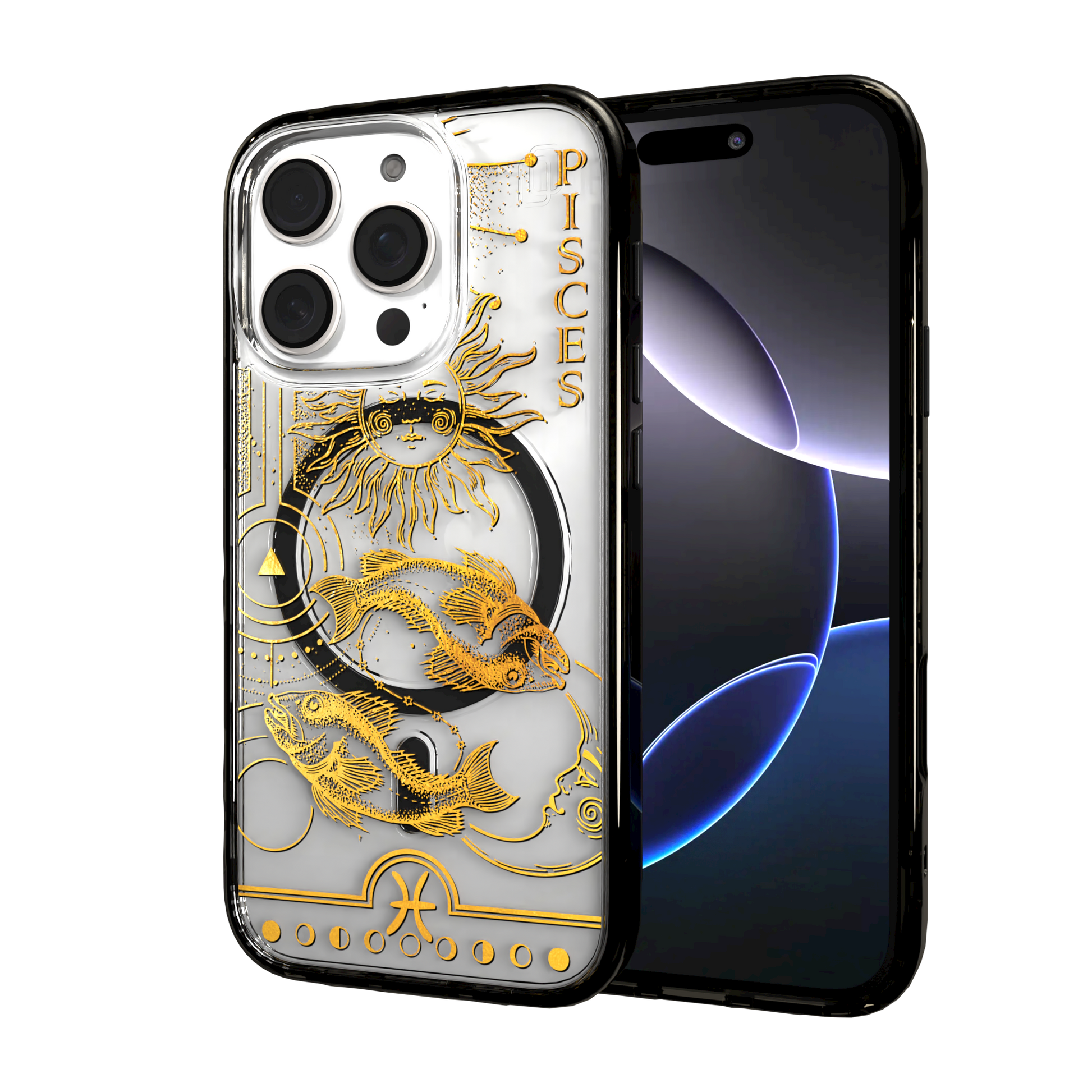 iPhone 16 Series | MagSafe | Zodiac Collection | Pisces Pisces Gold / iPhone 16 Pro / Black