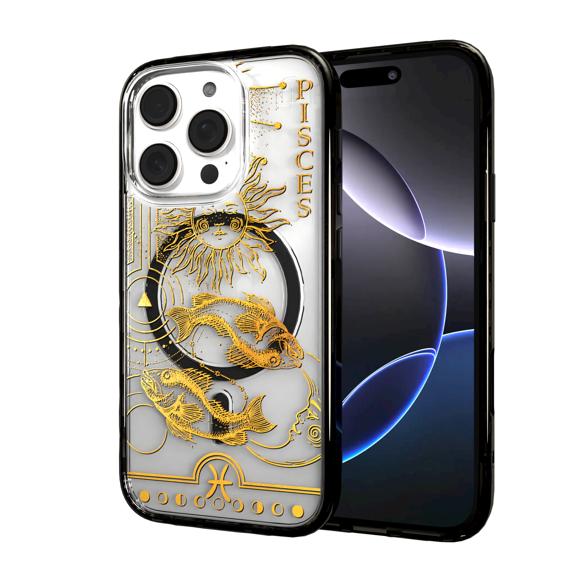 iPhone 16 Series | MagSafe | Zodiac Collection | Pisces Pisces Gold / iPhone 16 Pro / Black