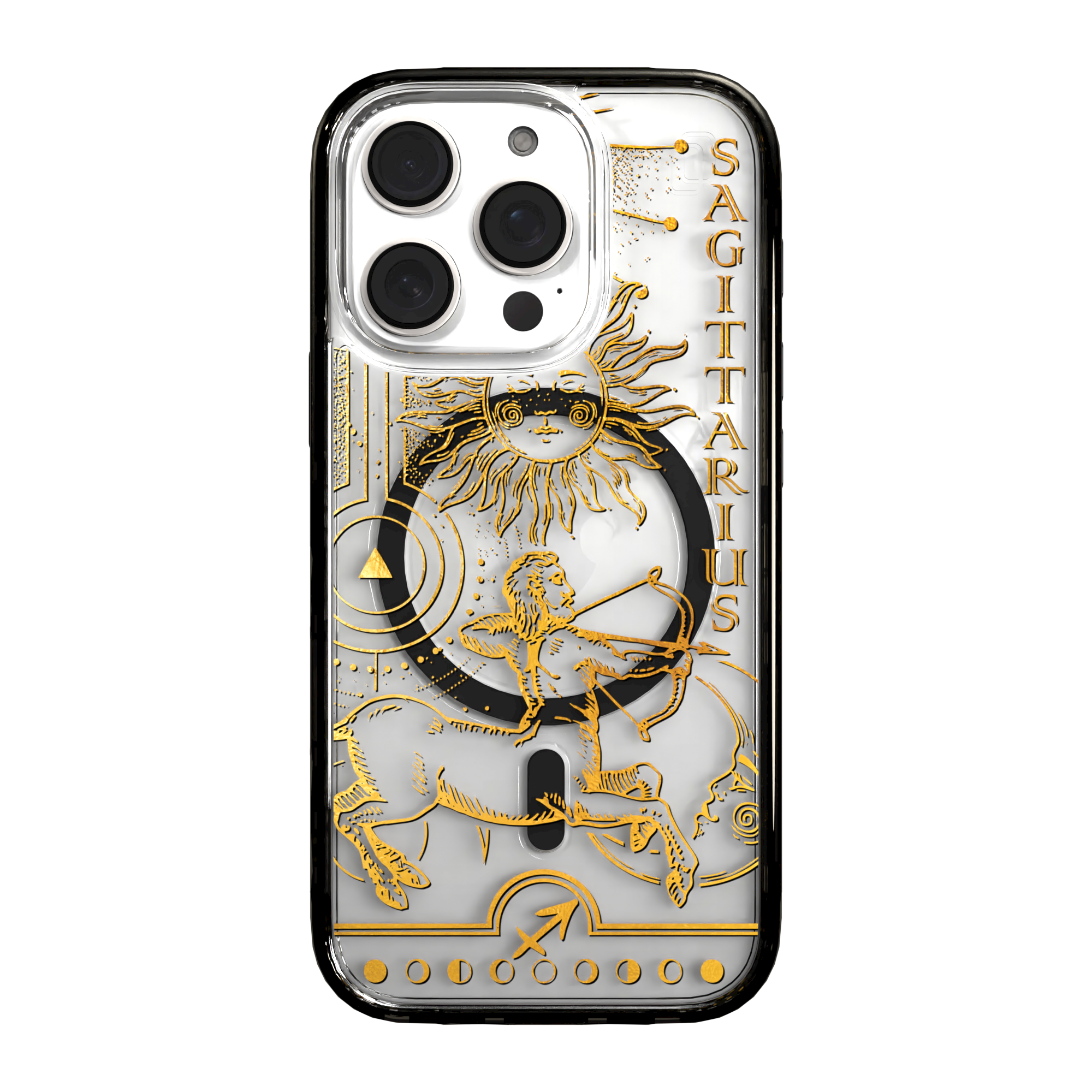 iPhone 16 Series | MagSafe | Zodiac Collection | Sagitarius Sagittarius Gold / iPhone 16 Pro / Black