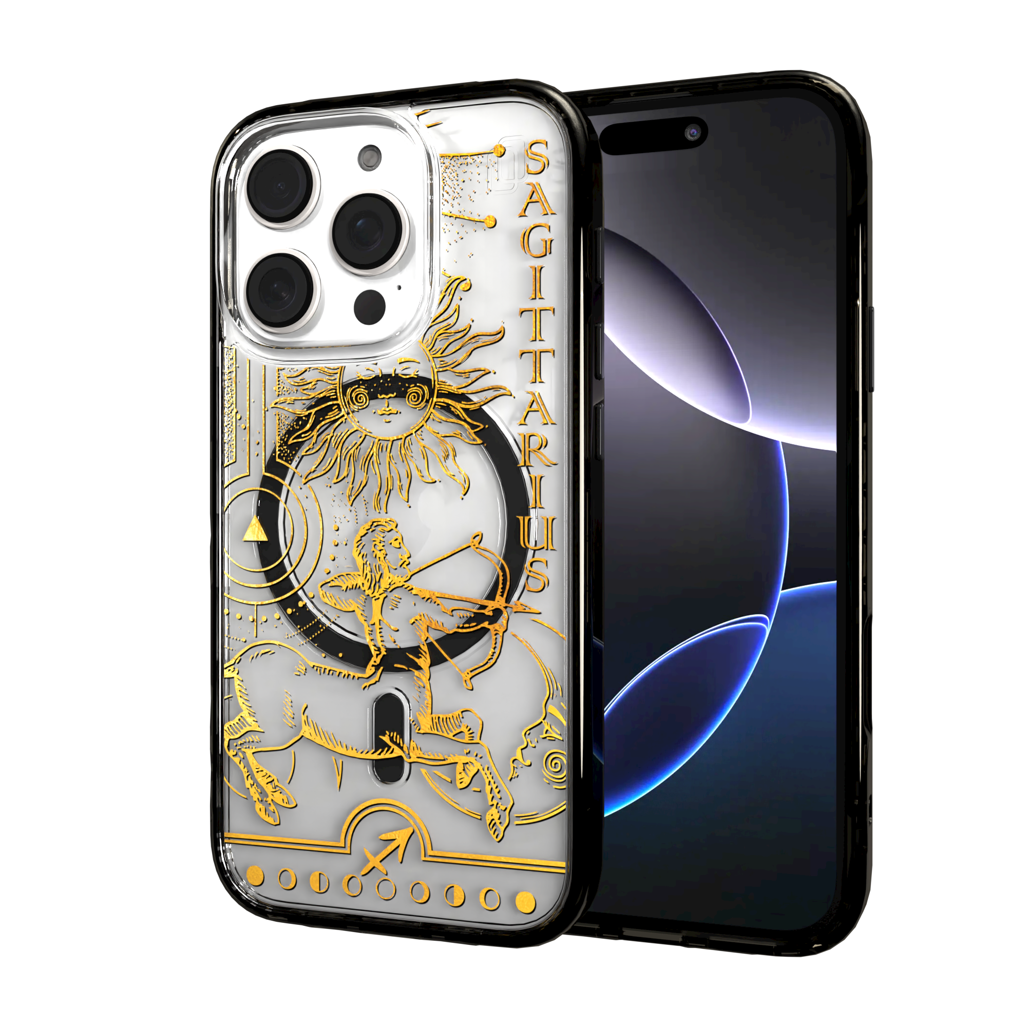 iPhone 16 Series | MagSafe | Zodiac Collection | Sagitarius Sagittarius Gold / iPhone 16 Pro / Black