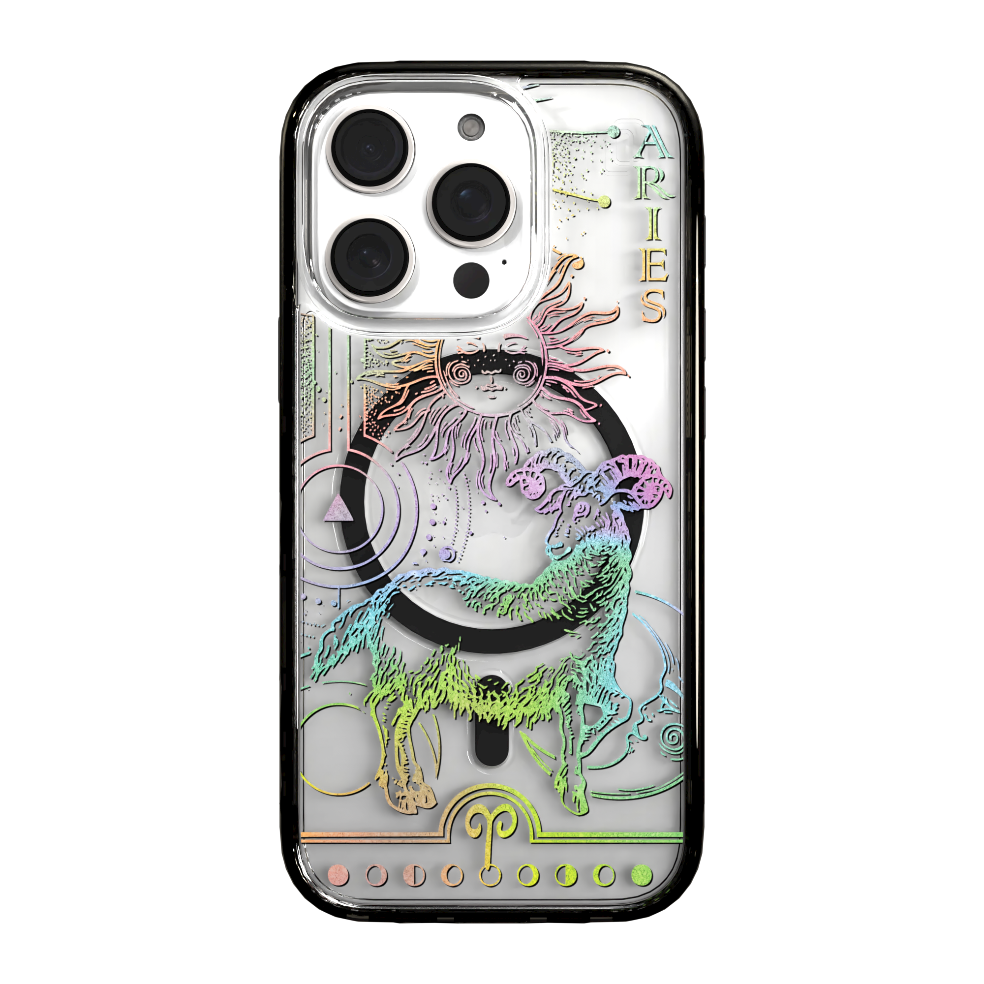 iPhone 16 Series | MagSafe | Zodiac Collection | Aries Aries Rainbow / iPhone 16 Pro / Black