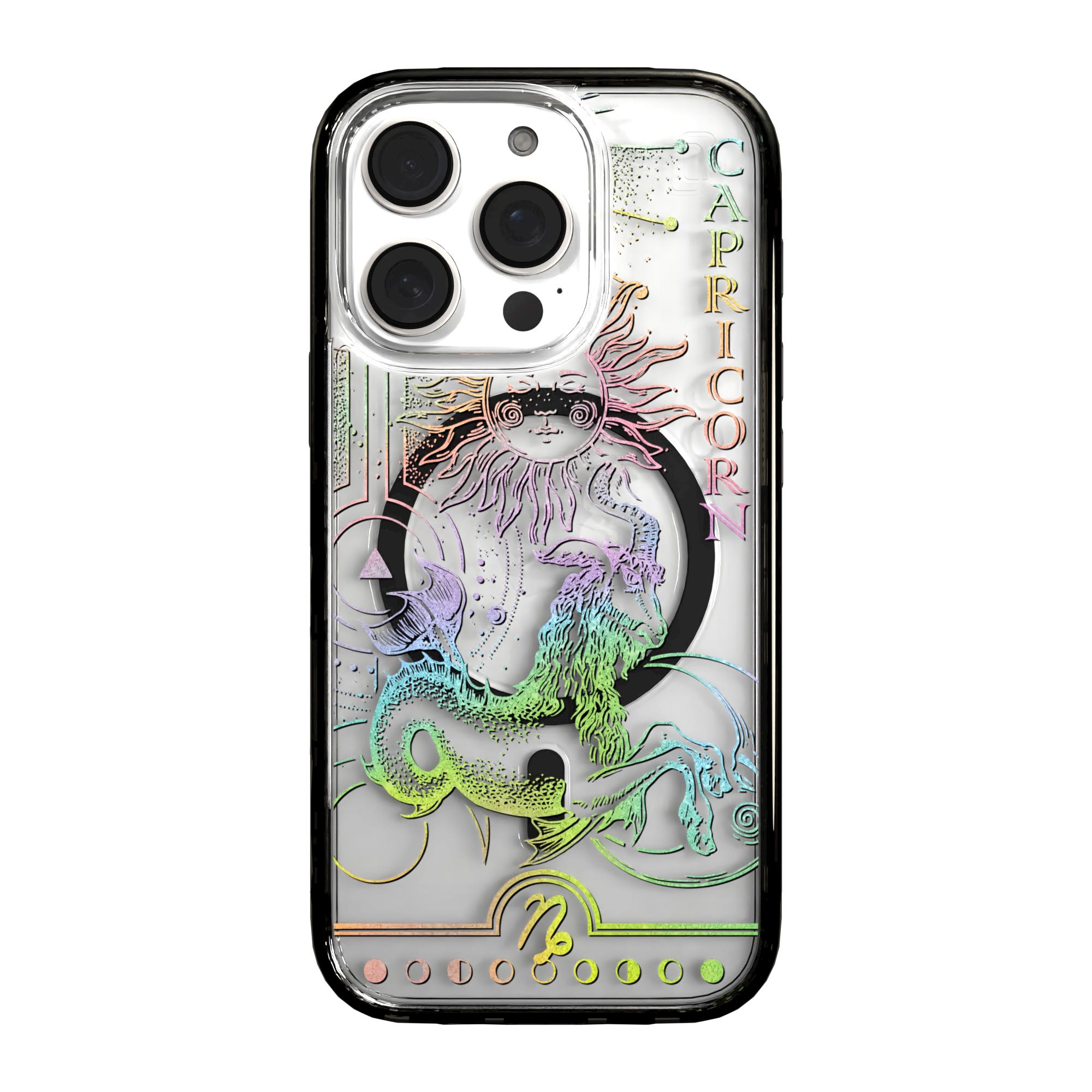iPhone 16 Series | MagSafe | Zodiac Collection |Capricorn Capricorn Rainbow / iPhone 16 Pro / Black