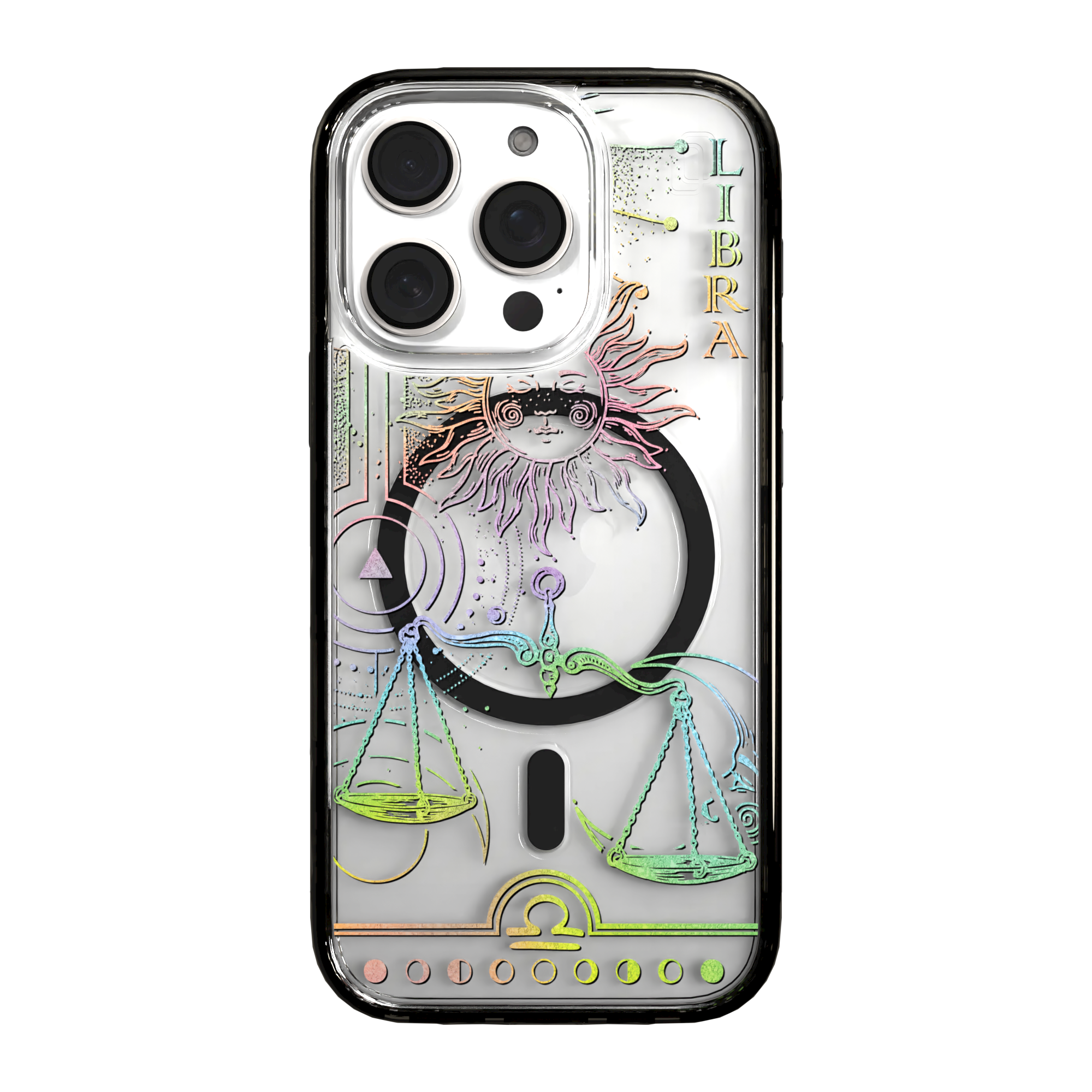 iPhone 16 Series | MagSafe | Zodiac Collection | Libra Libra Rainbow / iPhone 16 Pro / Black