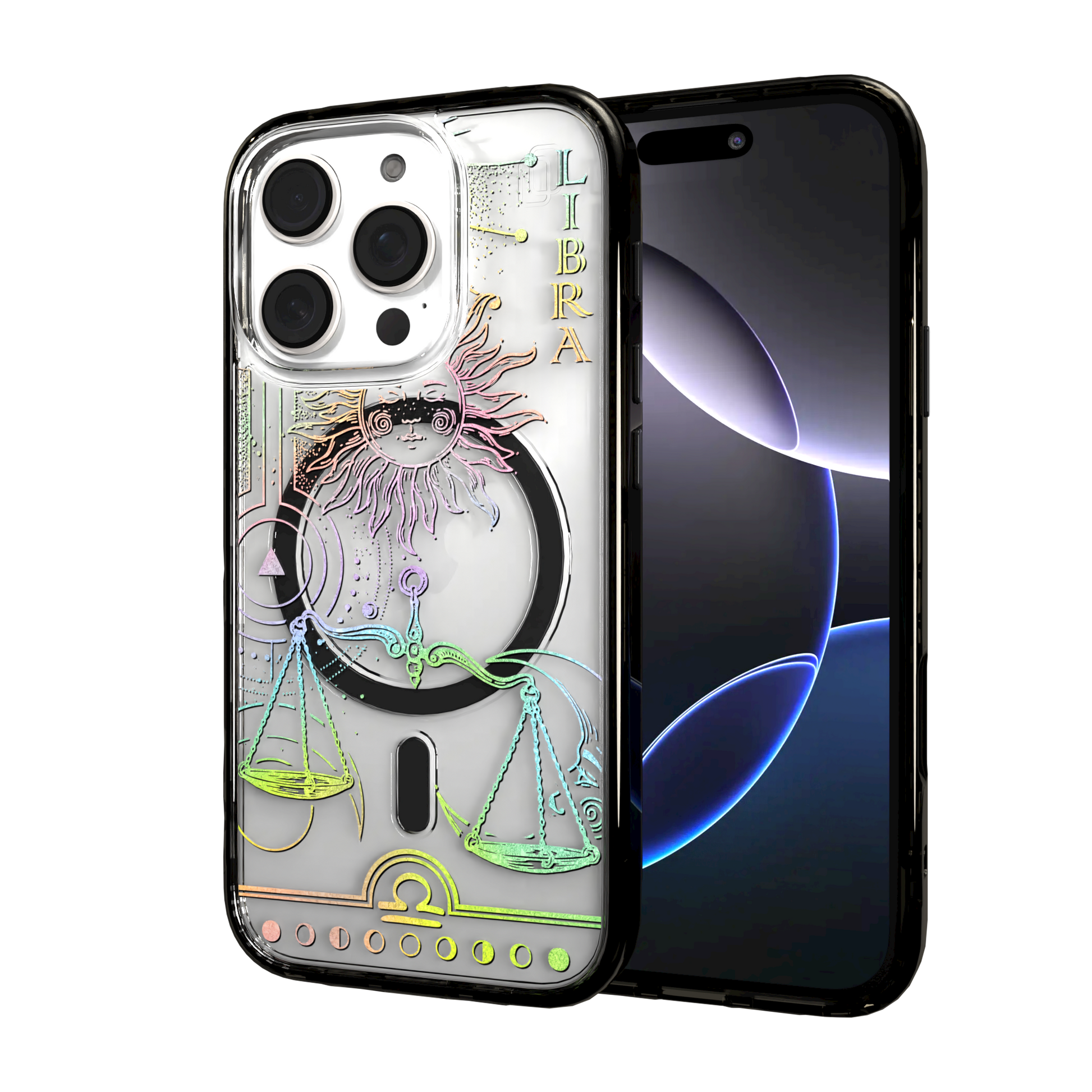 iPhone 16 Series | MagSafe | Zodiac Collection | Libra Libra Rainbow / iPhone 16 Pro / Black