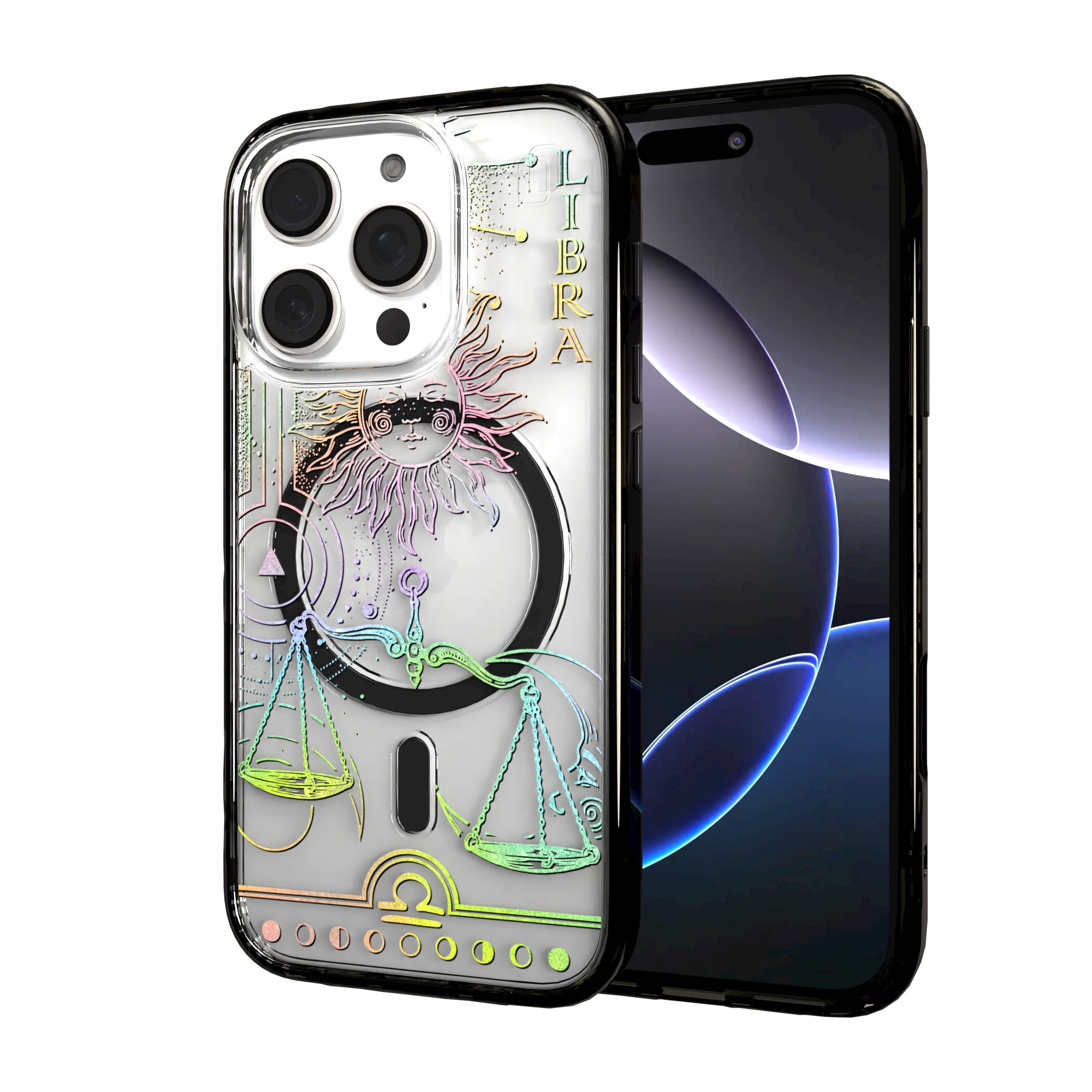 iPhone 16 Series | MagSafe | Zodiac Collection | Libra Libra Rainbow / iPhone 16 Pro / Black
