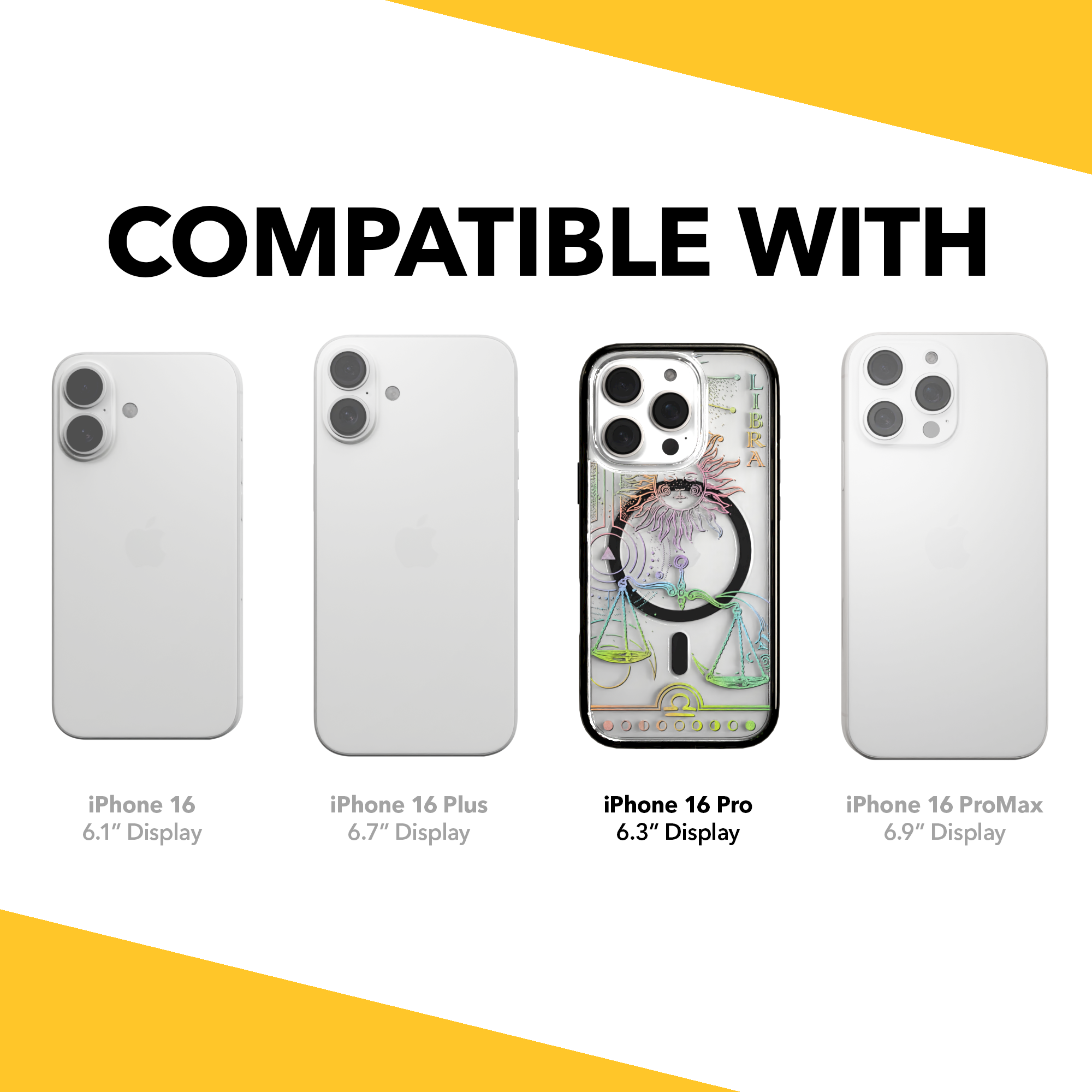 iPhone 16 Series | MagSafe | Zodiac Collection | Libra Libra Rainbow / iPhone 16 Pro / Black