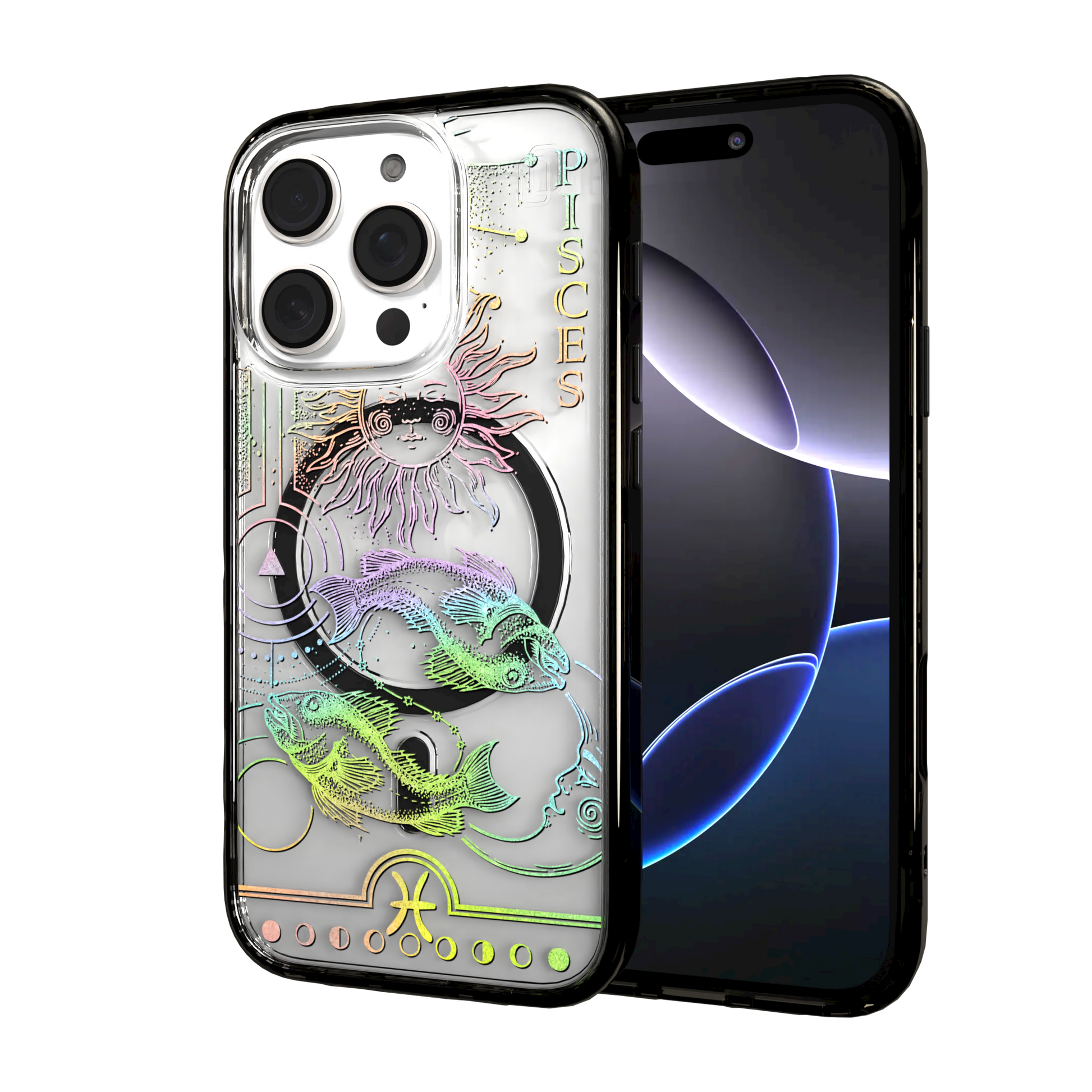 iPhone 16 Series | MagSafe | Zodiac Collection | Pisces Pisces Rainbow / iPhone 16 Pro / Black