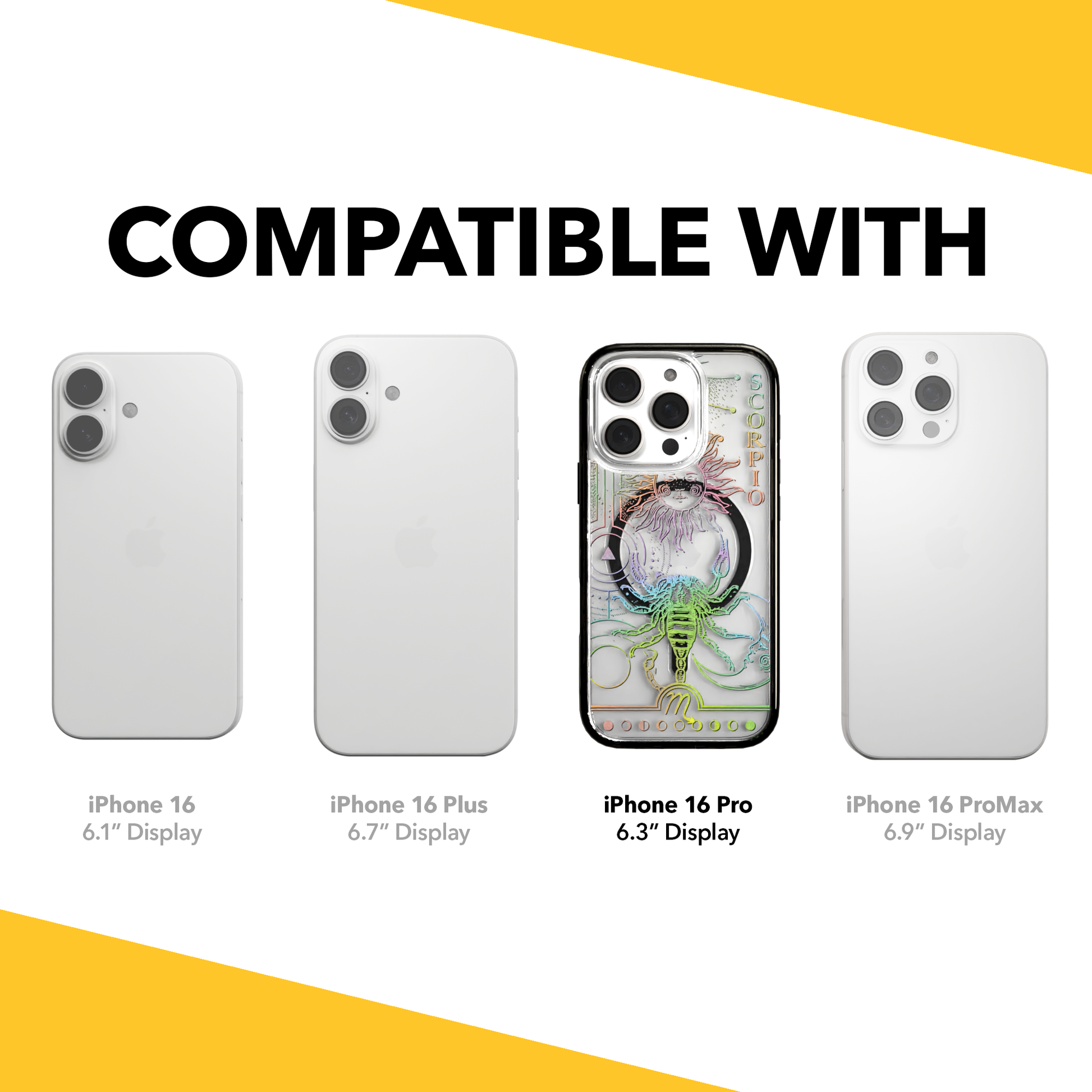 iPhone 16 Series | MagSafe | Zodiac Collection | Scorpio Scorpio Rainbow / iPhone 16 Pro / Black