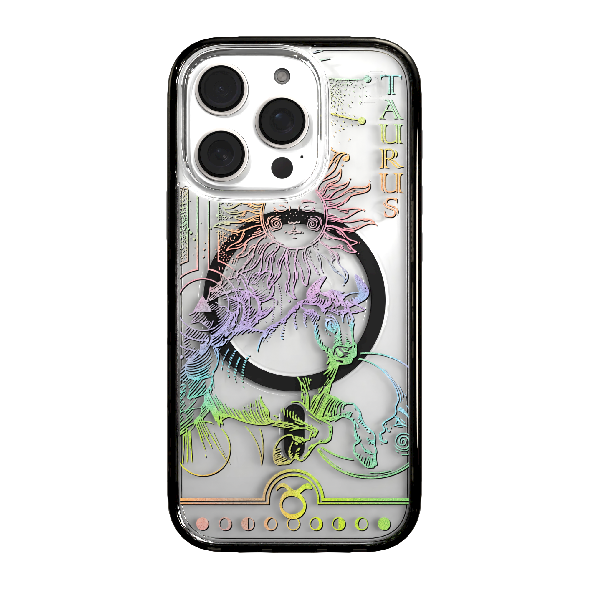 iPhone 16 Series | MagSafe | Zodiac Collection | Taurus Taurus Rainbow / iPhone 16 Pro / Black